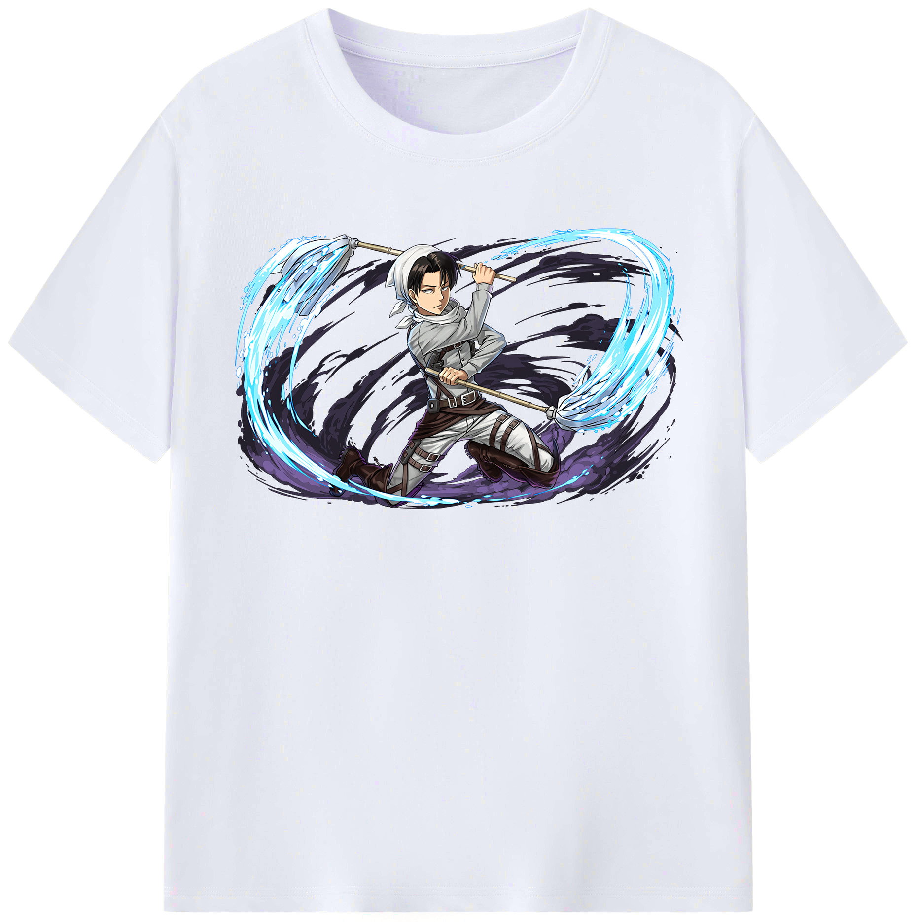 （画像用） 進撃の巨人 リヴァイ·アッカーマン Attack on Titan Levi Ackerman レディースカジュアルプリントTシャツ（綿100％）