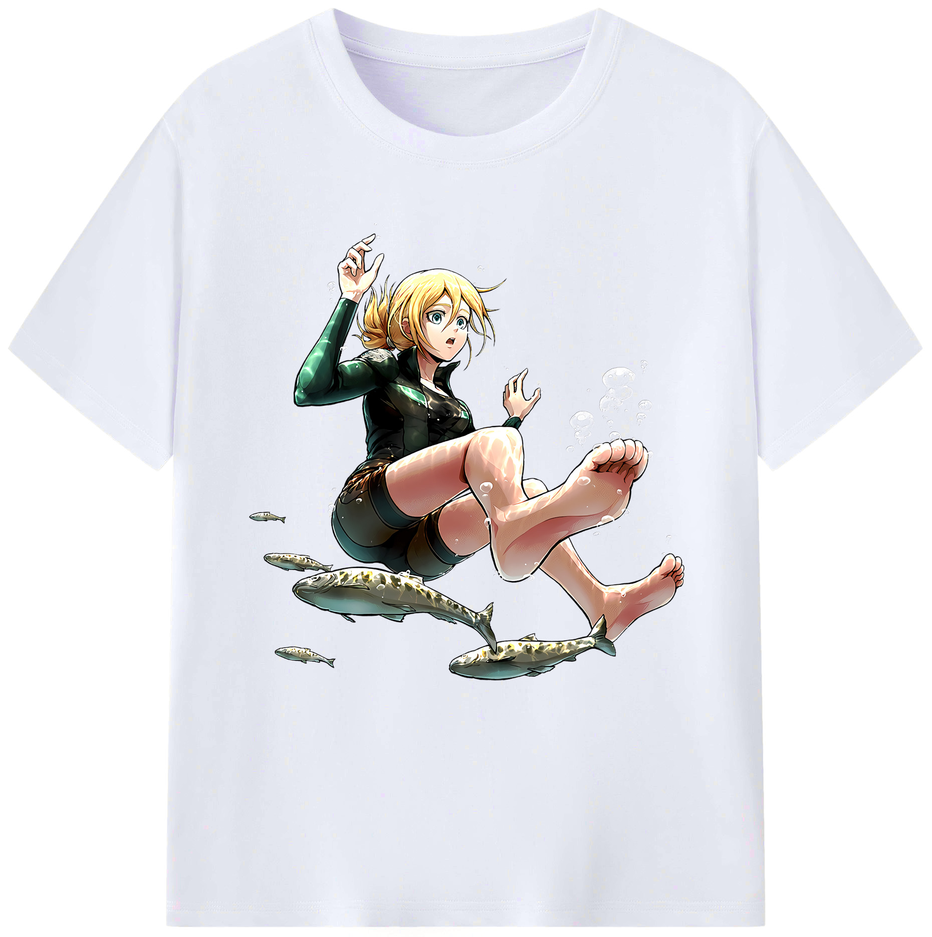 （画像用） 進撃の巨人 クリスタ·レンズ Attack on Titan Christa Lenz レディースカジュアルプリントTシャツ（綿100％）