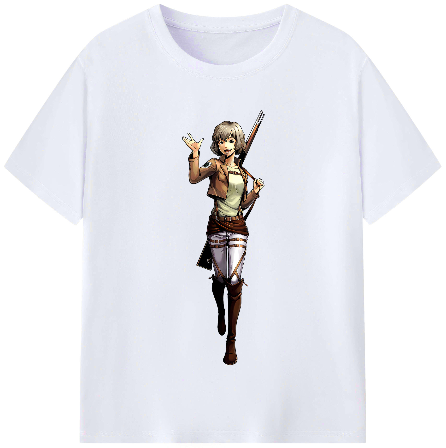 （画像用） 進撃の巨人 ヒツチ Attack on Titan Hitch レディースカジュアルプリントTシャツ（綿100％）