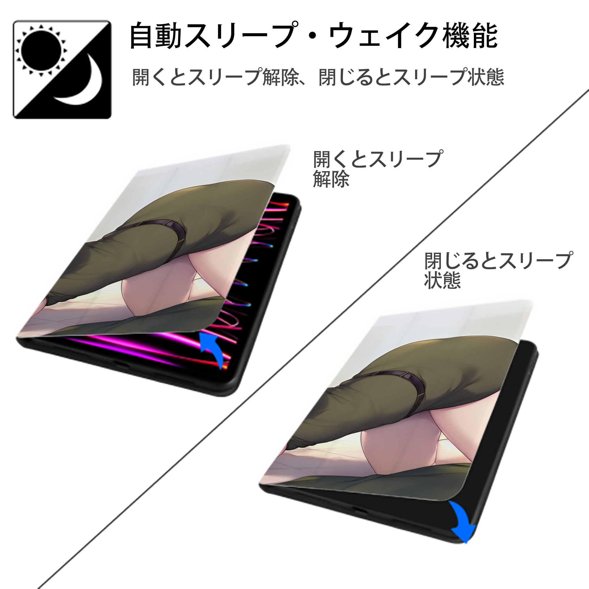 進撃の巨人 Attack on Titan IPad ケース ブック型 PUレザー TPU 耐衝撃 軽量 薄型 ペン収納なし 全面保護 IPad 各モデル対応