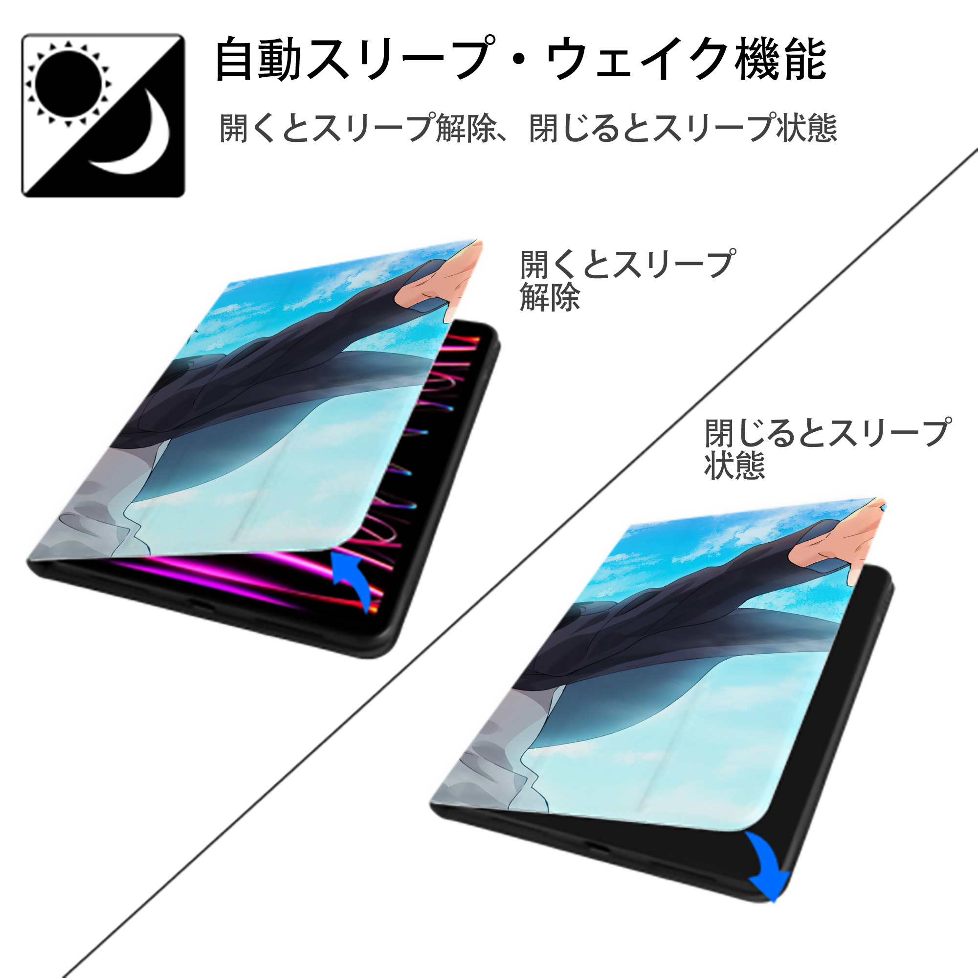 進撃の巨人 Attack on Titan IPad ケース ブック型 PUレザー TPU 耐衝撃 軽量 薄型 ペン収納なし 全面保護 IPad 各モデル対応