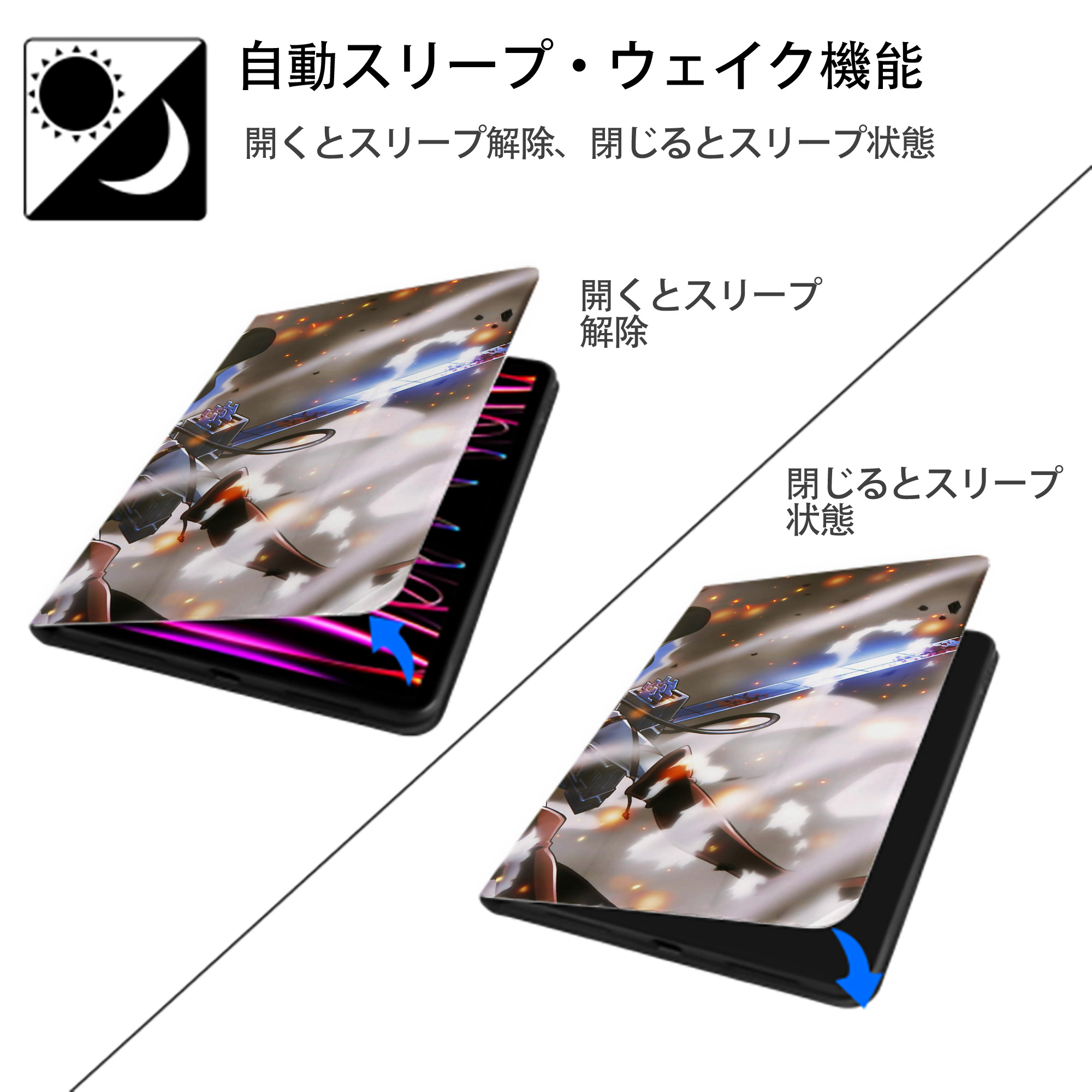進撃の巨人 Attack on Titan IPad ケース ブック型 PUレザー TPU 耐衝撃 軽量 薄型 ペン収納なし 全面保護 IPad 各モデル対応