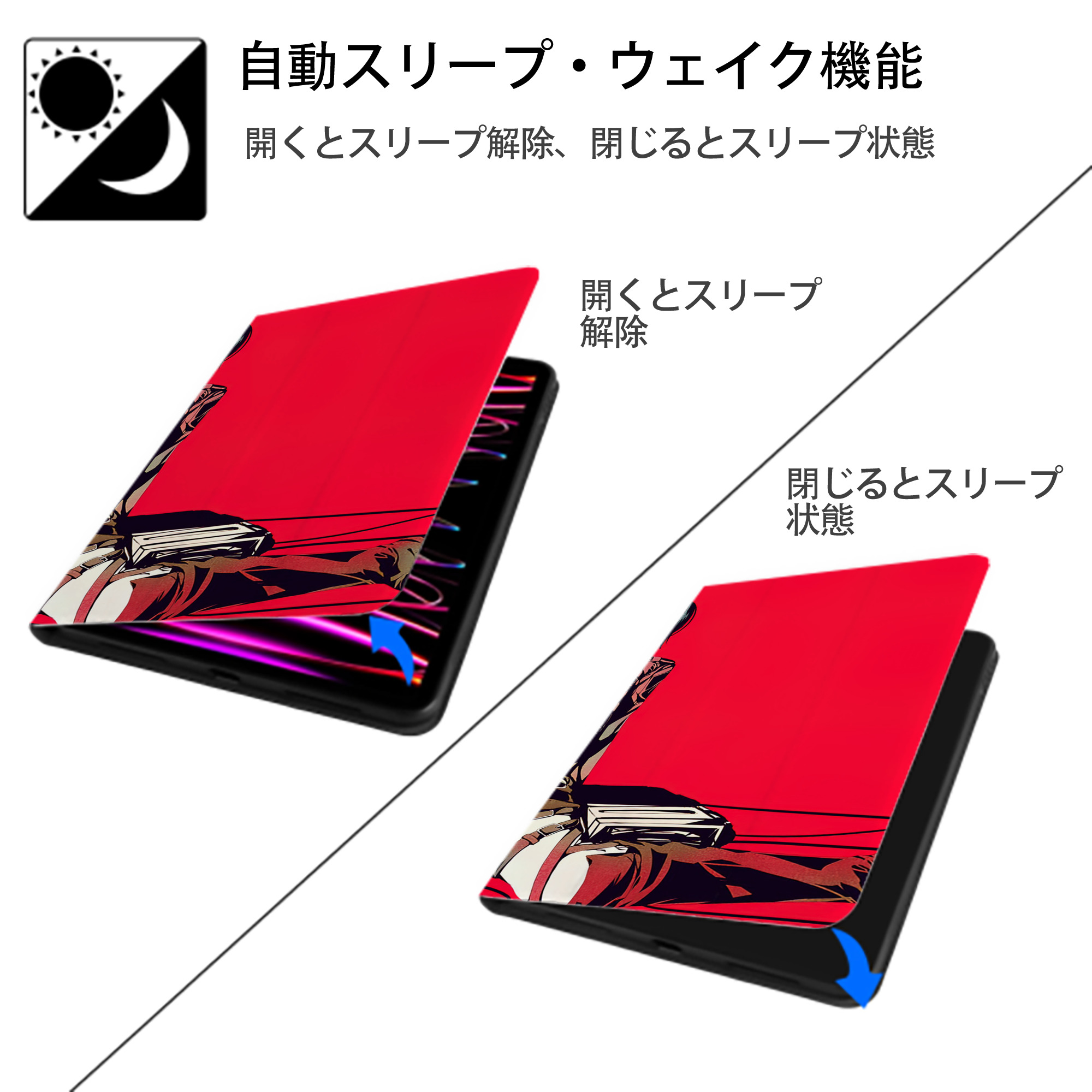 進撃の巨人 Attack on Titan IPad ケース ブック型 PUレザー TPU 耐衝撃 軽量 薄型 ペン収納なし 全面保護 IPad 各モデル対応