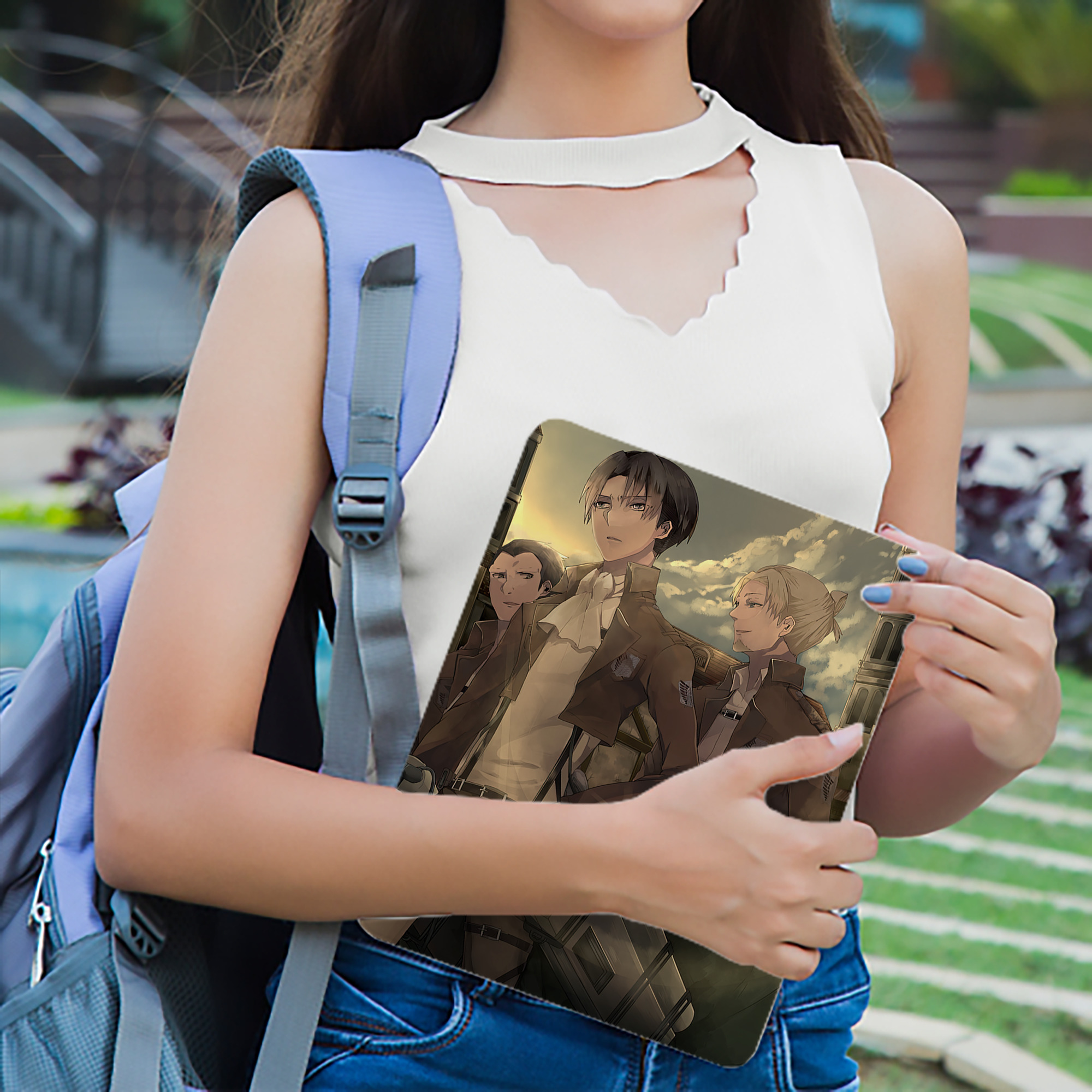 進撃の巨人 Attack on Titan IPad ケース ブック型 PUレザー TPU 耐衝撃 軽量 薄型 ペン収納なし 全面保護 IPad 各モデル対応