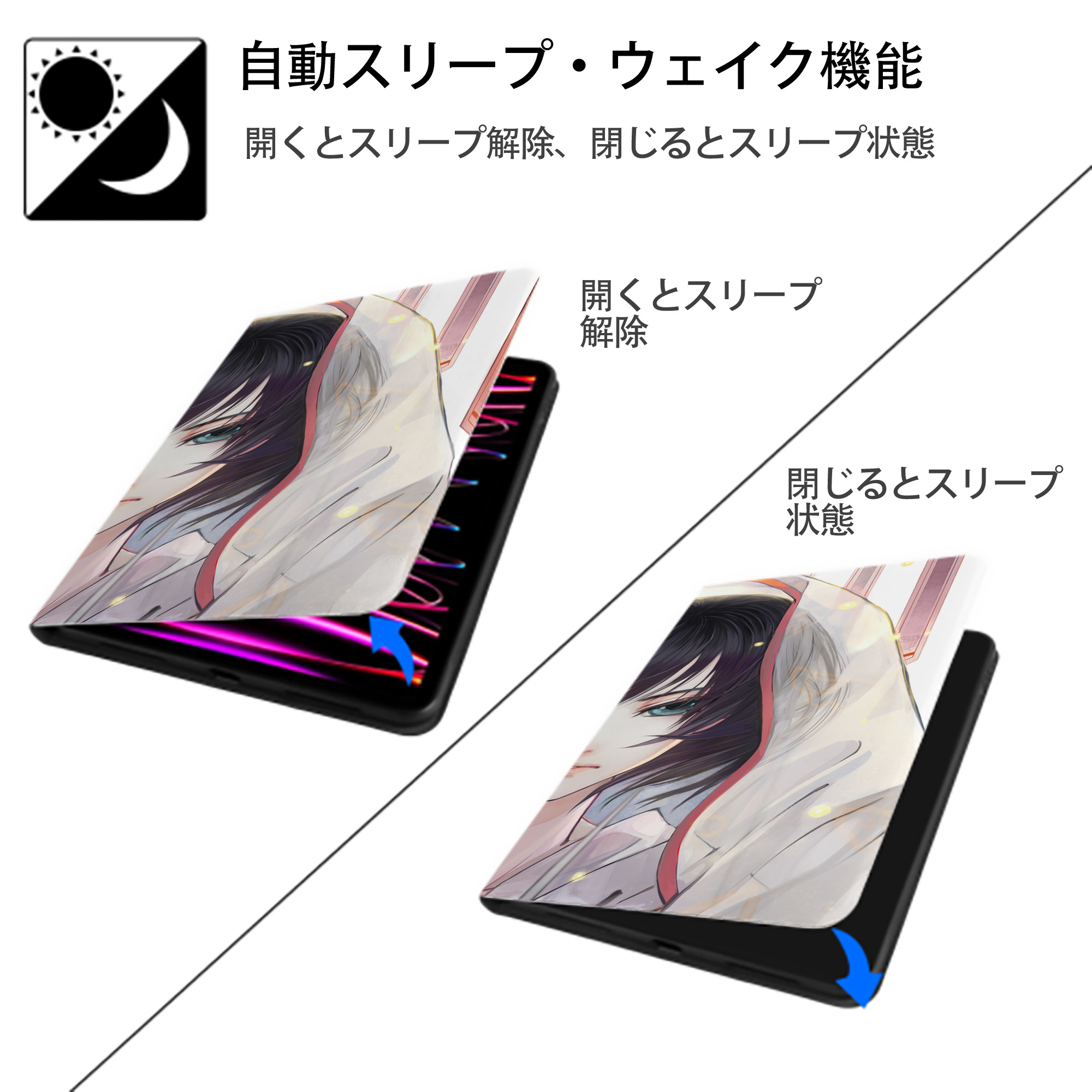 進撃の巨人 Attack on Titan IPad ケース ブック型 PUレザー TPU 耐衝撃 軽量 薄型 ペン収納なし 全面保護 IPad 各モデル対応