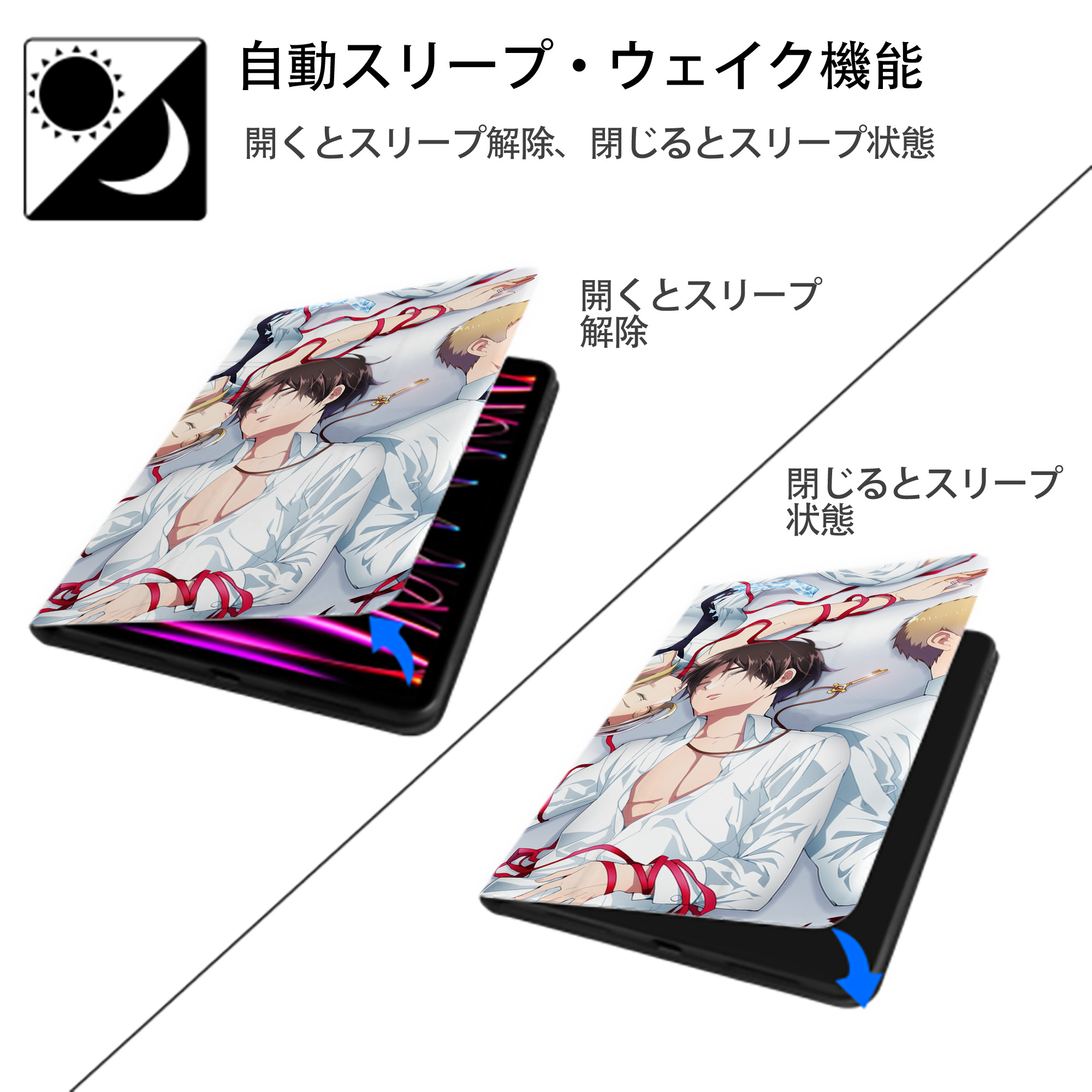 進撃の巨人 Attack on Titan IPad ケース ブック型 PUレザー TPU 耐衝撃 軽量 薄型 ペン収納なし 全面保護 IPad 各モデル対応