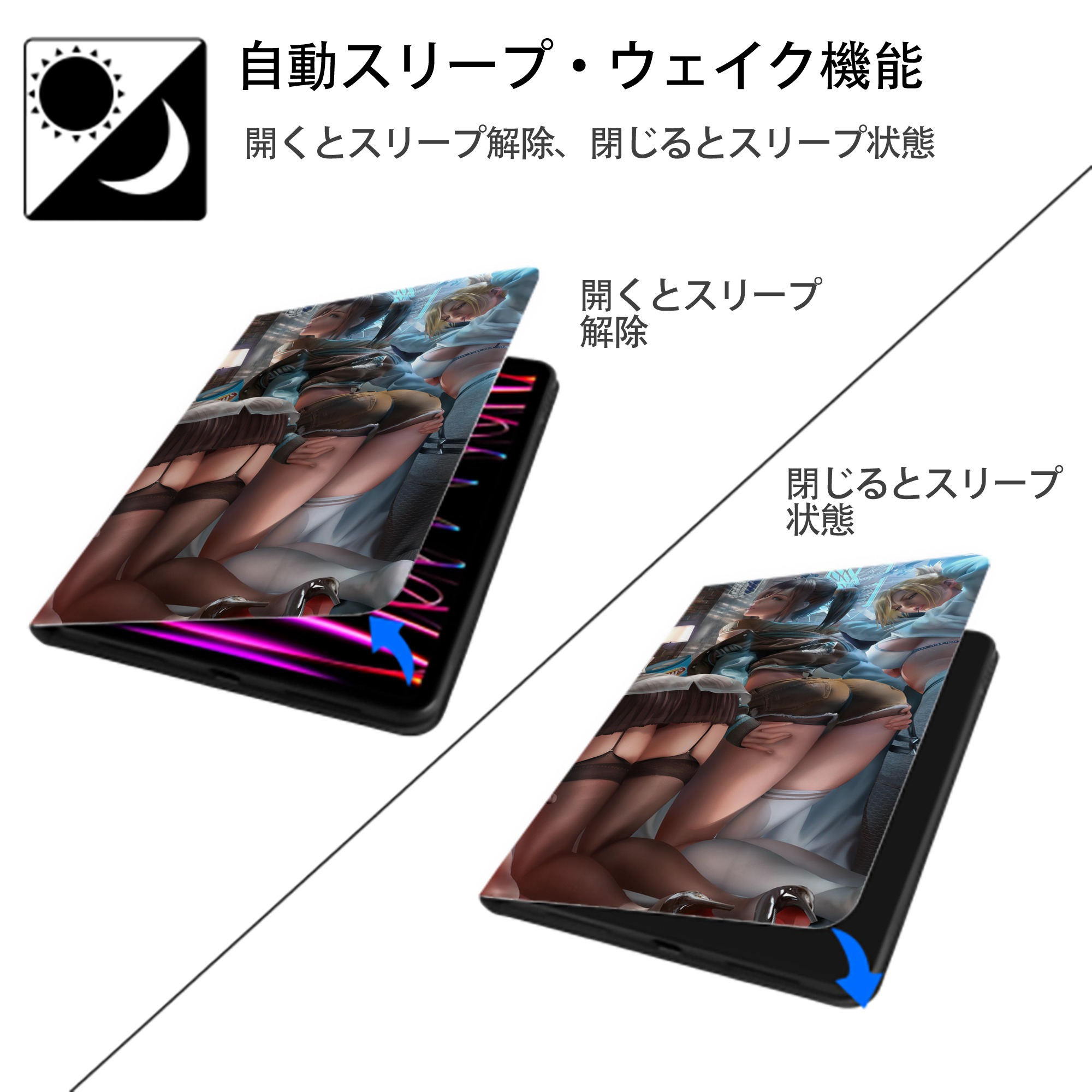 進撃の巨人 Attack on Titan IPad ケース ブック型 PUレザー TPU 耐衝撃 軽量 薄型 ペン収納なし 全面保護 IPad 各モデル対応