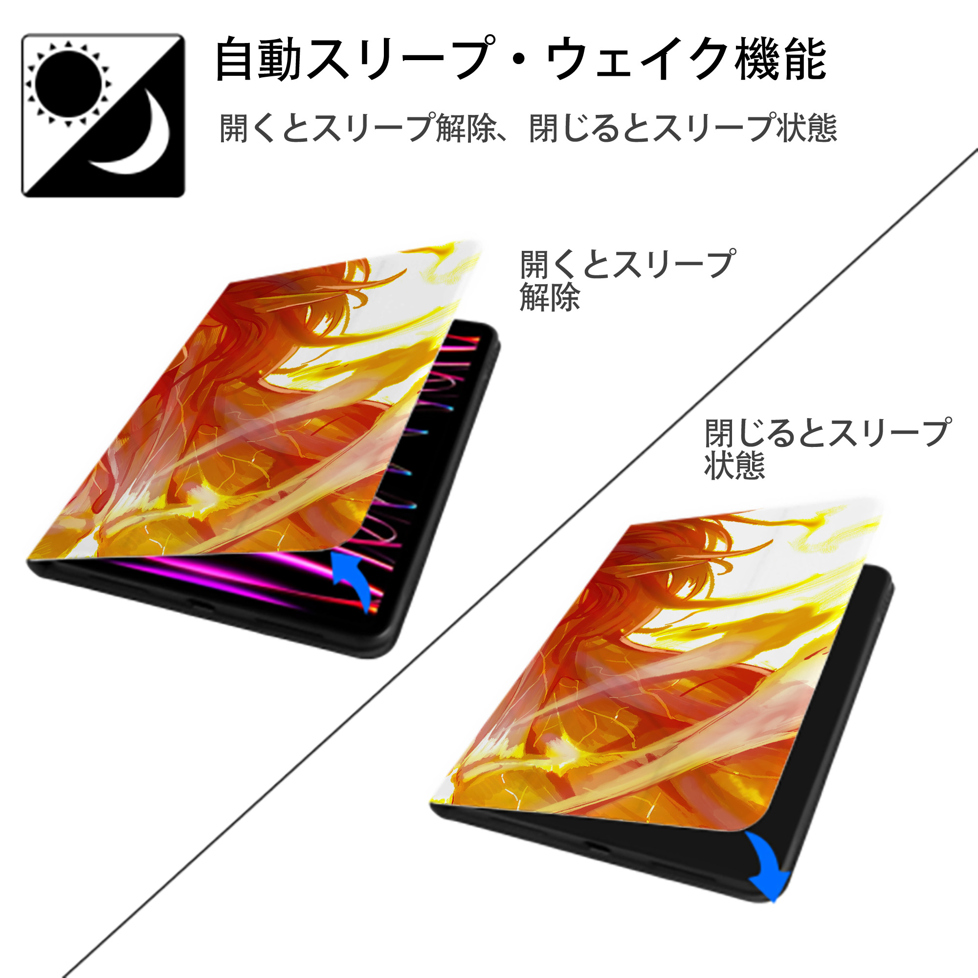 進撃の巨人 Attack on Titan IPadケース ペンホルダー付き ブックスタイルデザイン