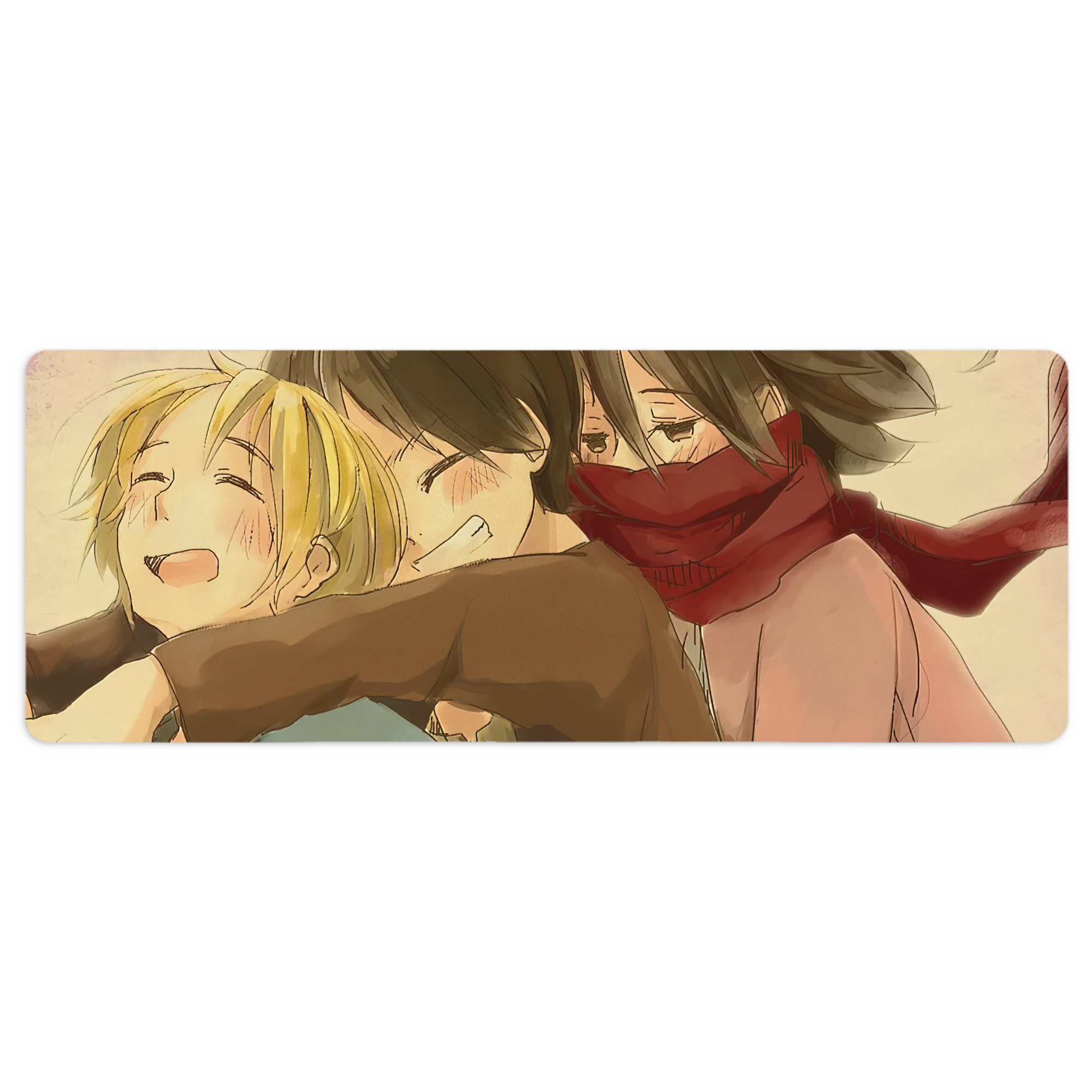 （画像用） 進撃の巨人 Attack on Titan ステッチ加工 大判デスクマット／滑り止めマウスパッド