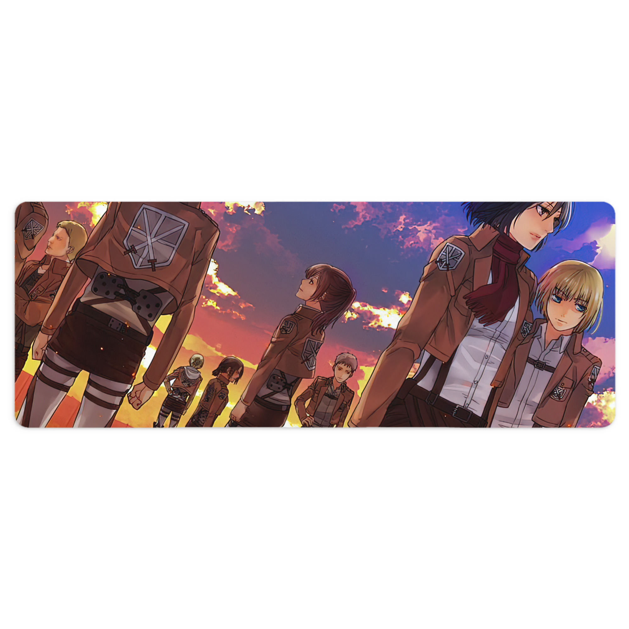 （画像用） 進撃の巨人 Attack on Titan ステッチ加工 大判デスクマット／滑り止めマウスパッド