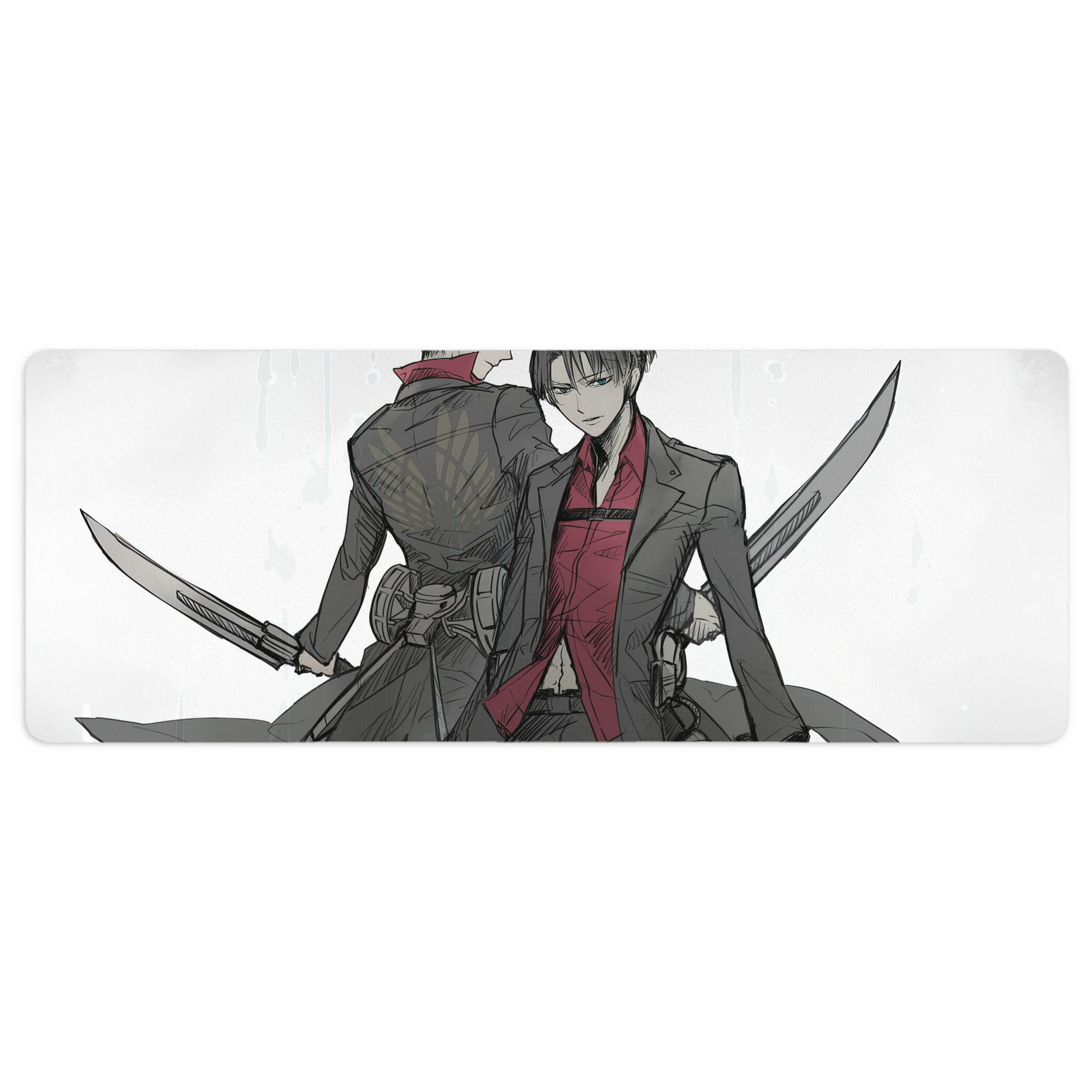（画像用） 進撃の巨人 Attack on Titan ステッチ加工 大判デスクマット／滑り止めマウスパッド