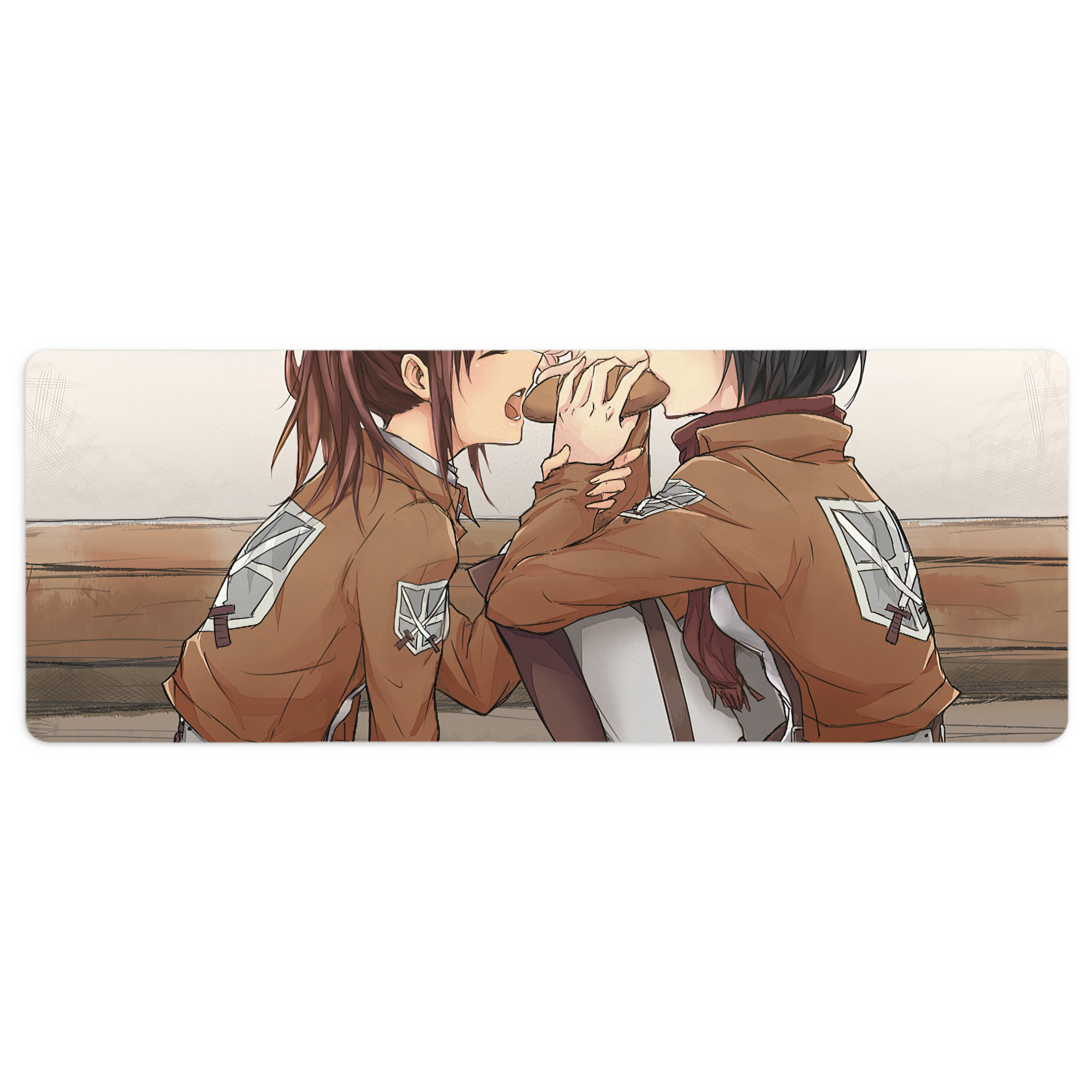 （画像用） 進撃の巨人 Attack on Titan ステッチ加工 大判デスクマット／滑り止めマウスパッド