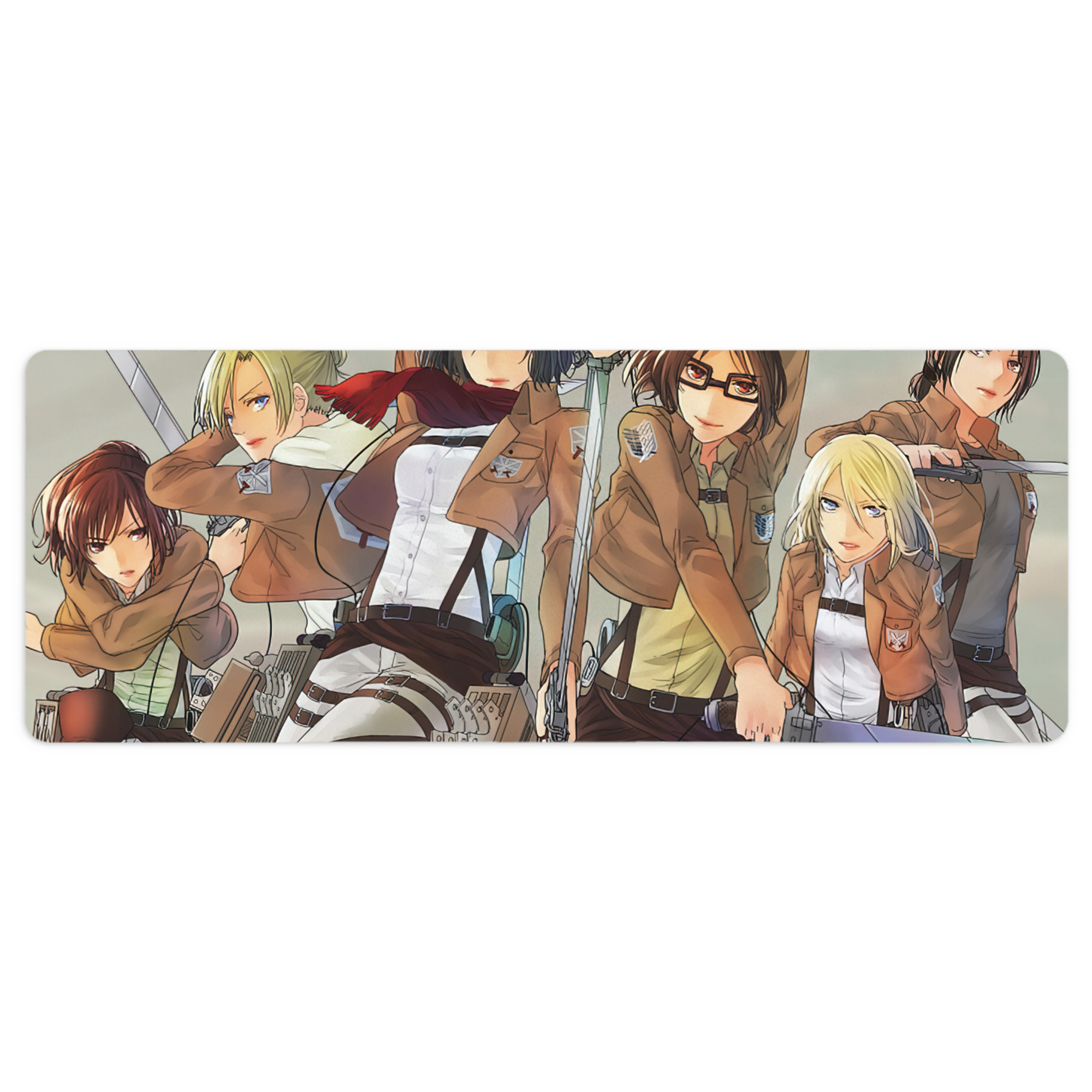 （画像用） 進撃の巨人 Attack on Titan ステッチ加工 大判デスクマット／滑り止めマウスパッド