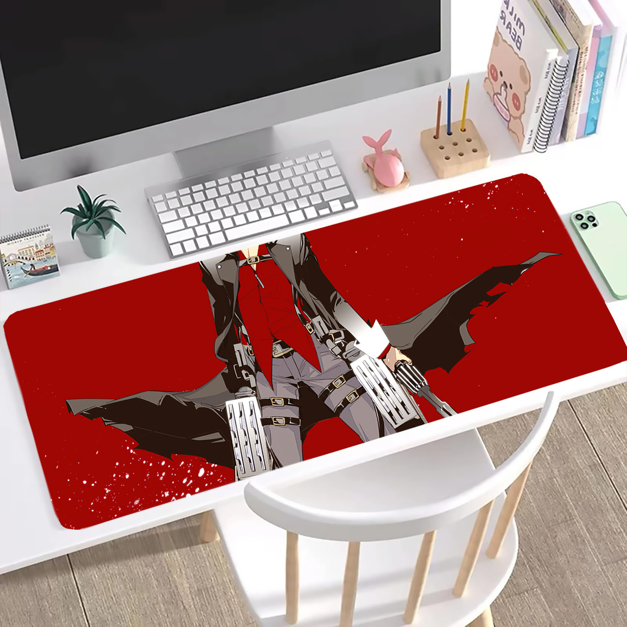 （画像用） 進撃の巨人 Attack on Titan ステッチ加工 大判デスクマット／滑り止めマウスパッド