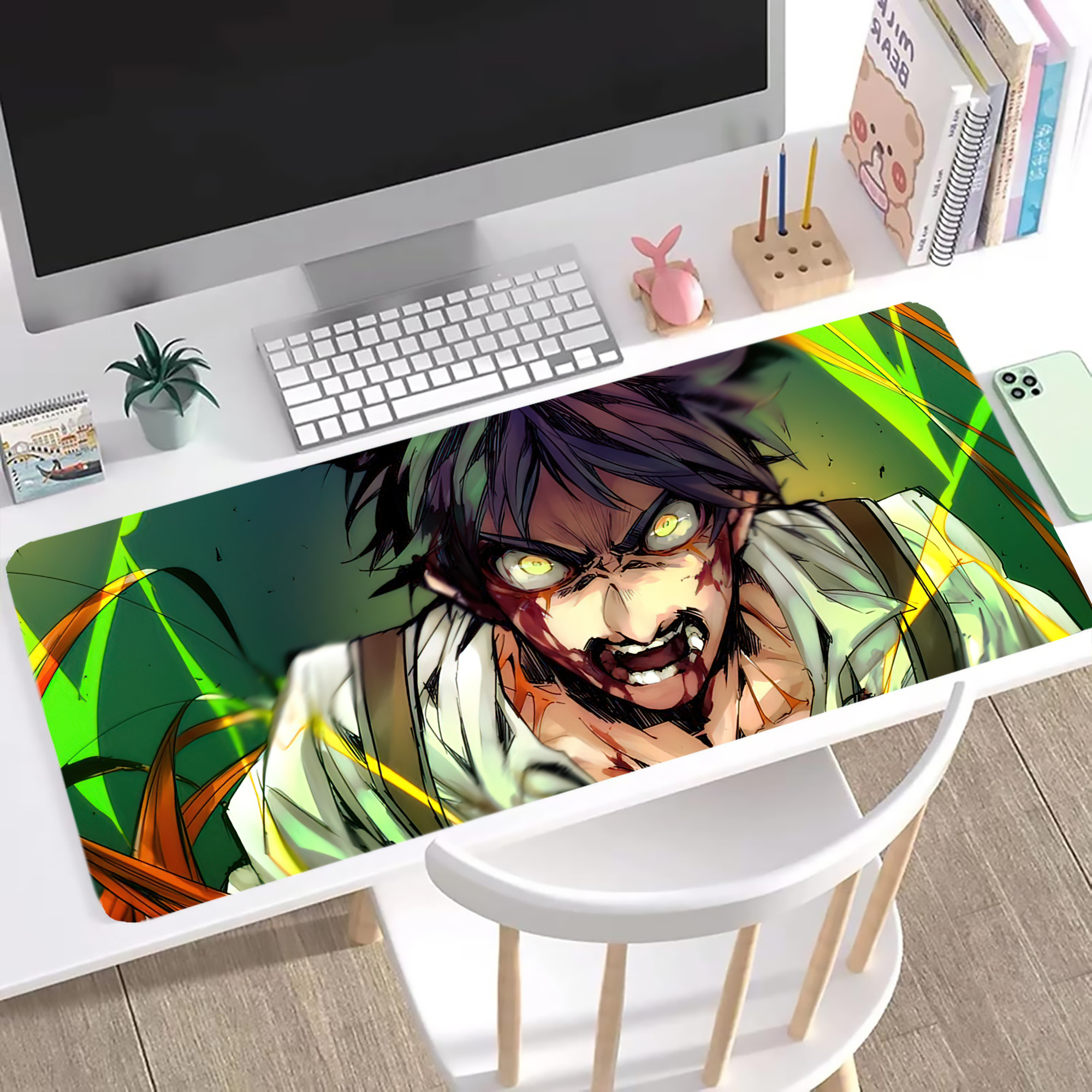 （画像用） 進撃の巨人 Attack on Titan ステッチ加工 大判デスクマット／滑り止めマウスパッド