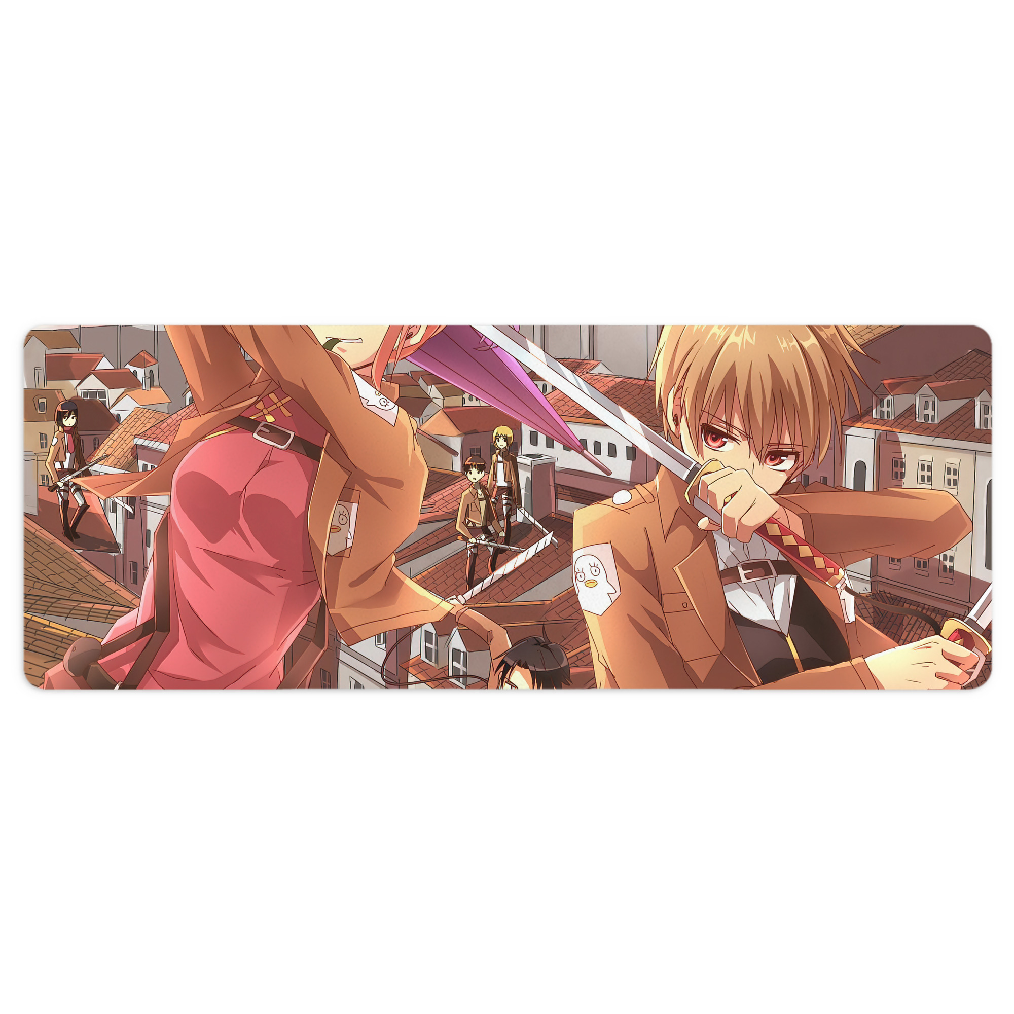 （画像用） 進撃の巨人 Attack on Titan ステッチ加工 大判デスクマット／滑り止めマウスパッド