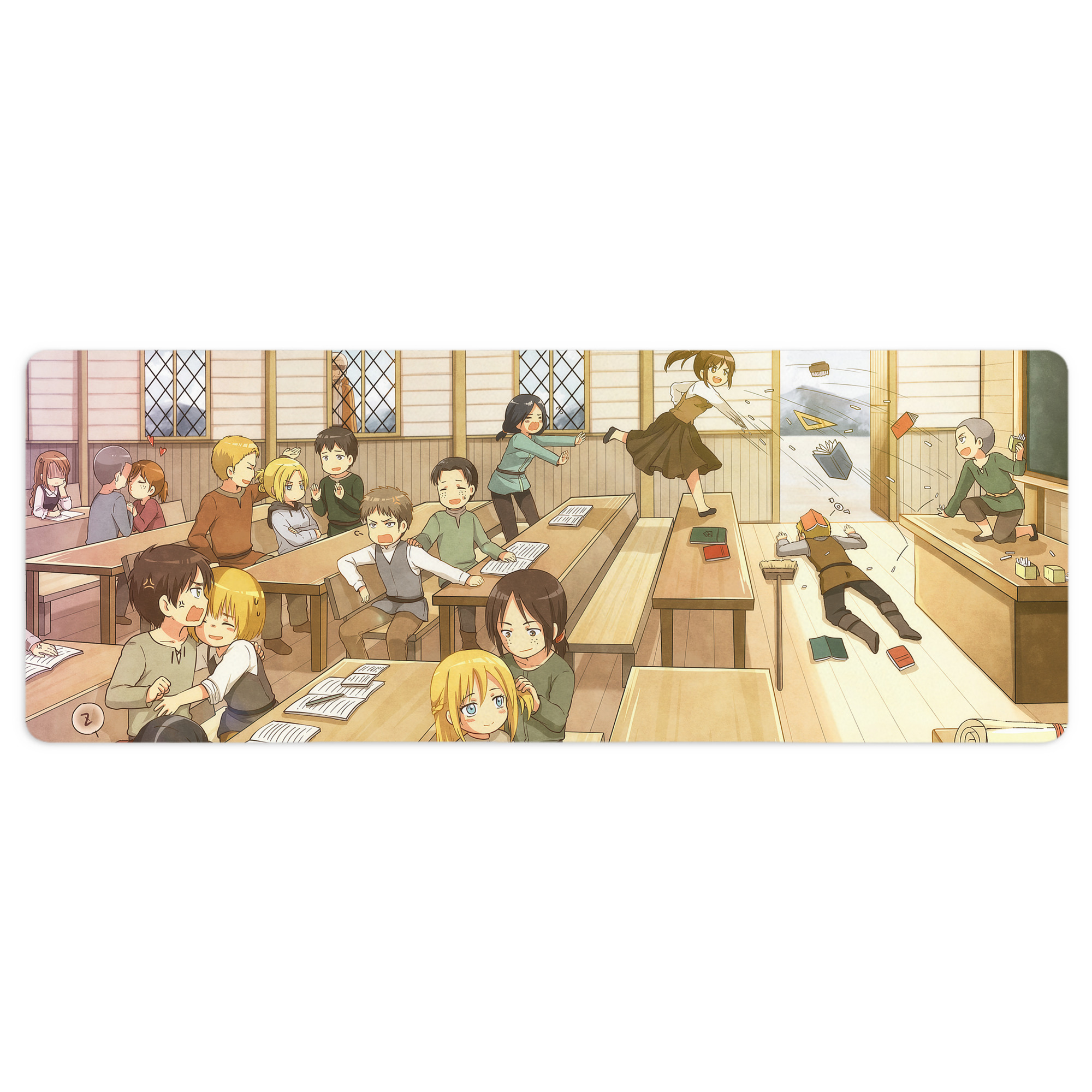 （画像用） 進撃の巨人 Attack on Titan ステッチ加工 大判デスクマット／滑り止めマウスパッド