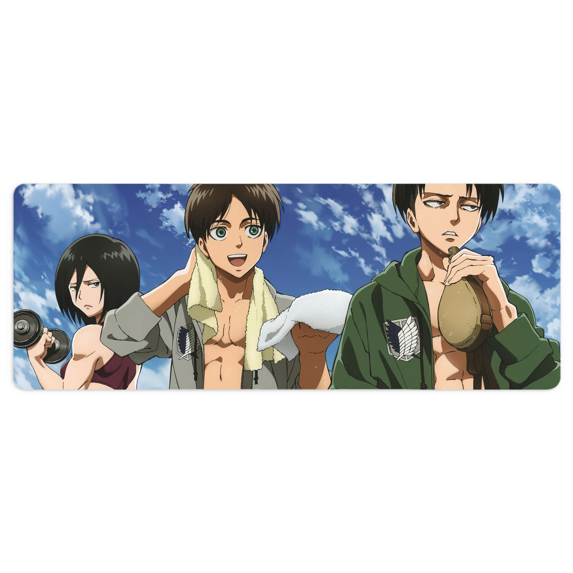 （画像用） 進撃の巨人 Attack on Titan ステッチ加工 大判デスクマット／滑り止めマウスパッド
