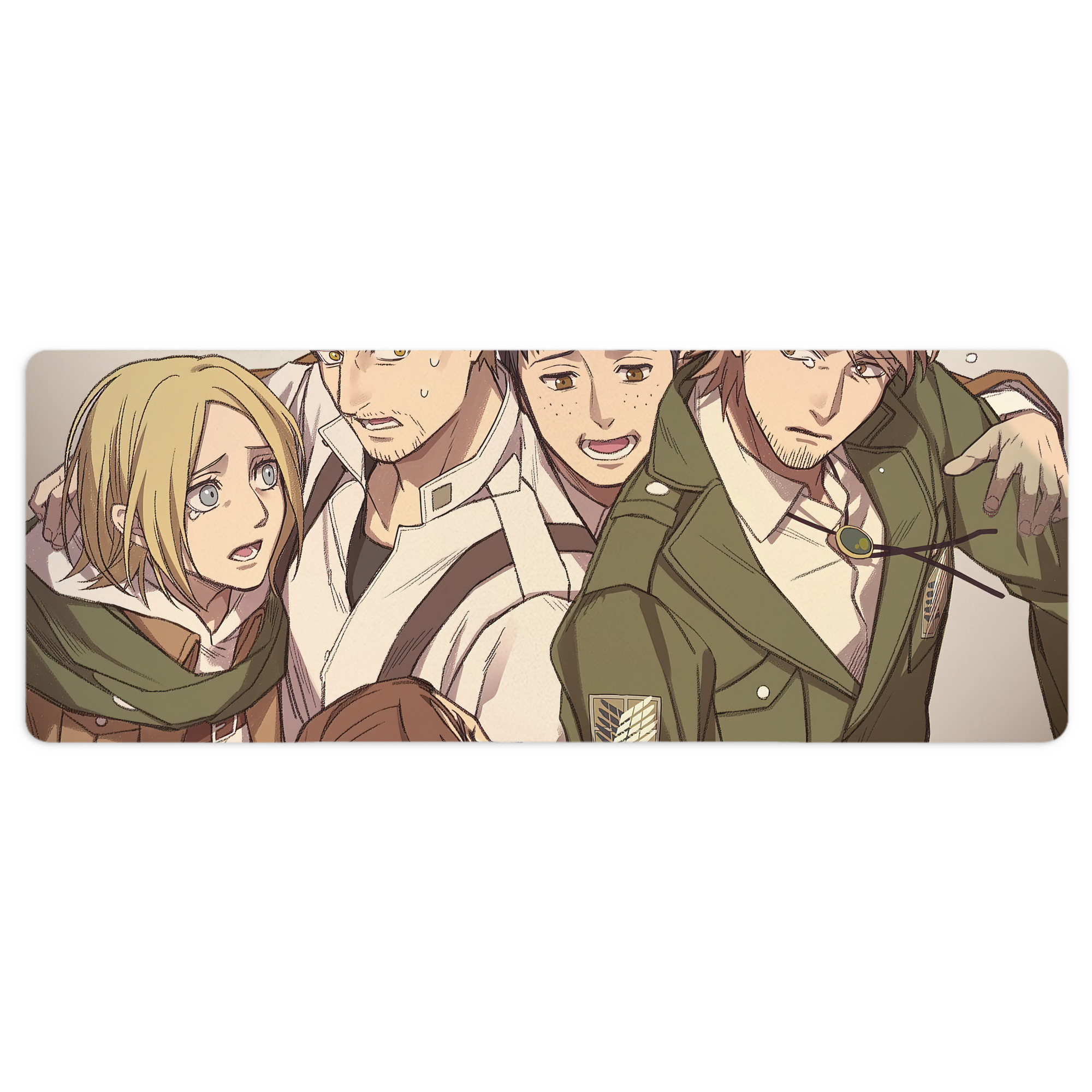 （画像用） 進撃の巨人 Attack on Titan ステッチ加工 大判デスクマット／滑り止めマウスパッド