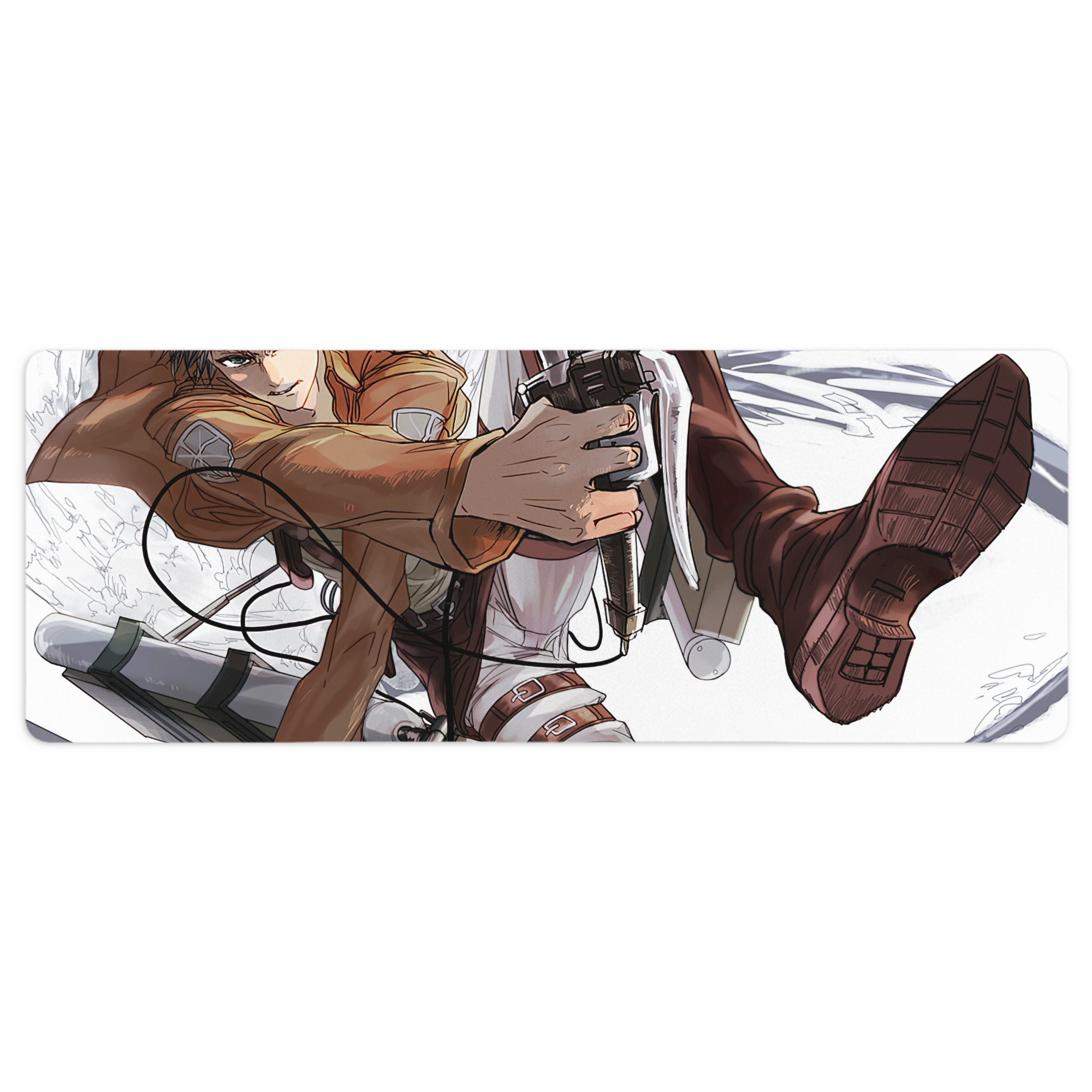（画像用） 進撃の巨人 Attack on Titan ステッチ加工 大判デスクマット／滑り止めマウスパッド
