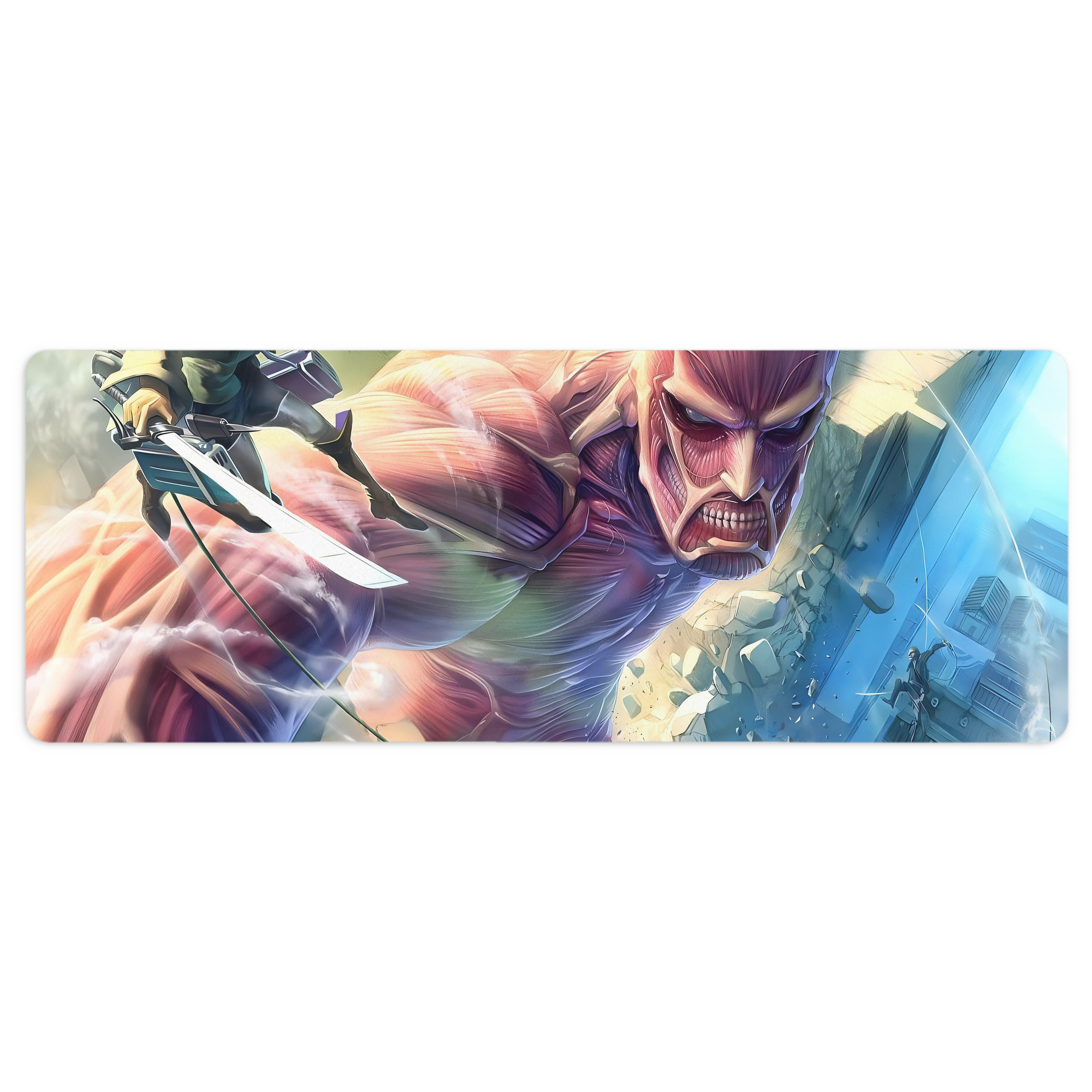 （画像用） 進撃の巨人 Attack on Titan ステッチ加工 大判デスクマット／滑り止めマウスパッド