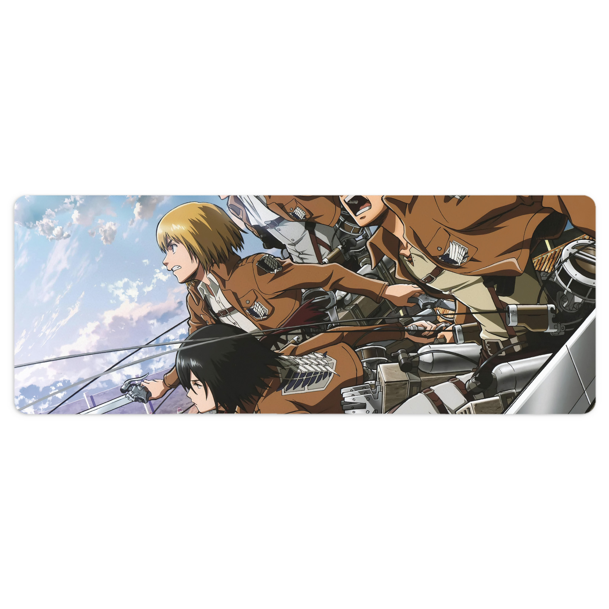 （画像用） 進撃の巨人 Attack on Titan ステッチ加工 大判デスクマット／滑り止めマウスパッド