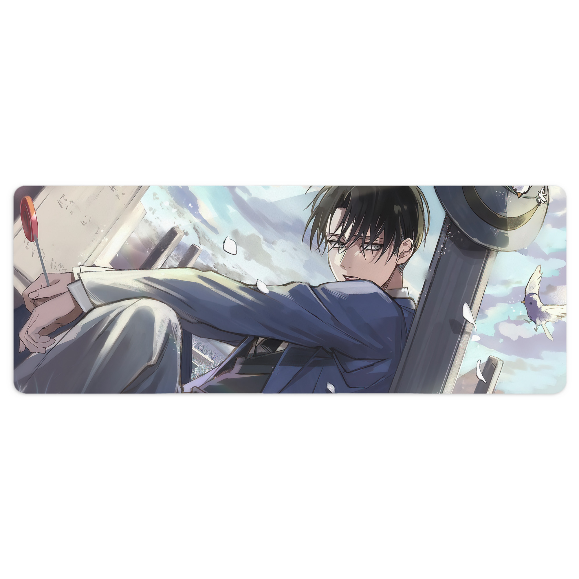 （画像用） 進撃の巨人 Attack on Titan ステッチ加工 大判デスクマット／滑り止めマウスパッド