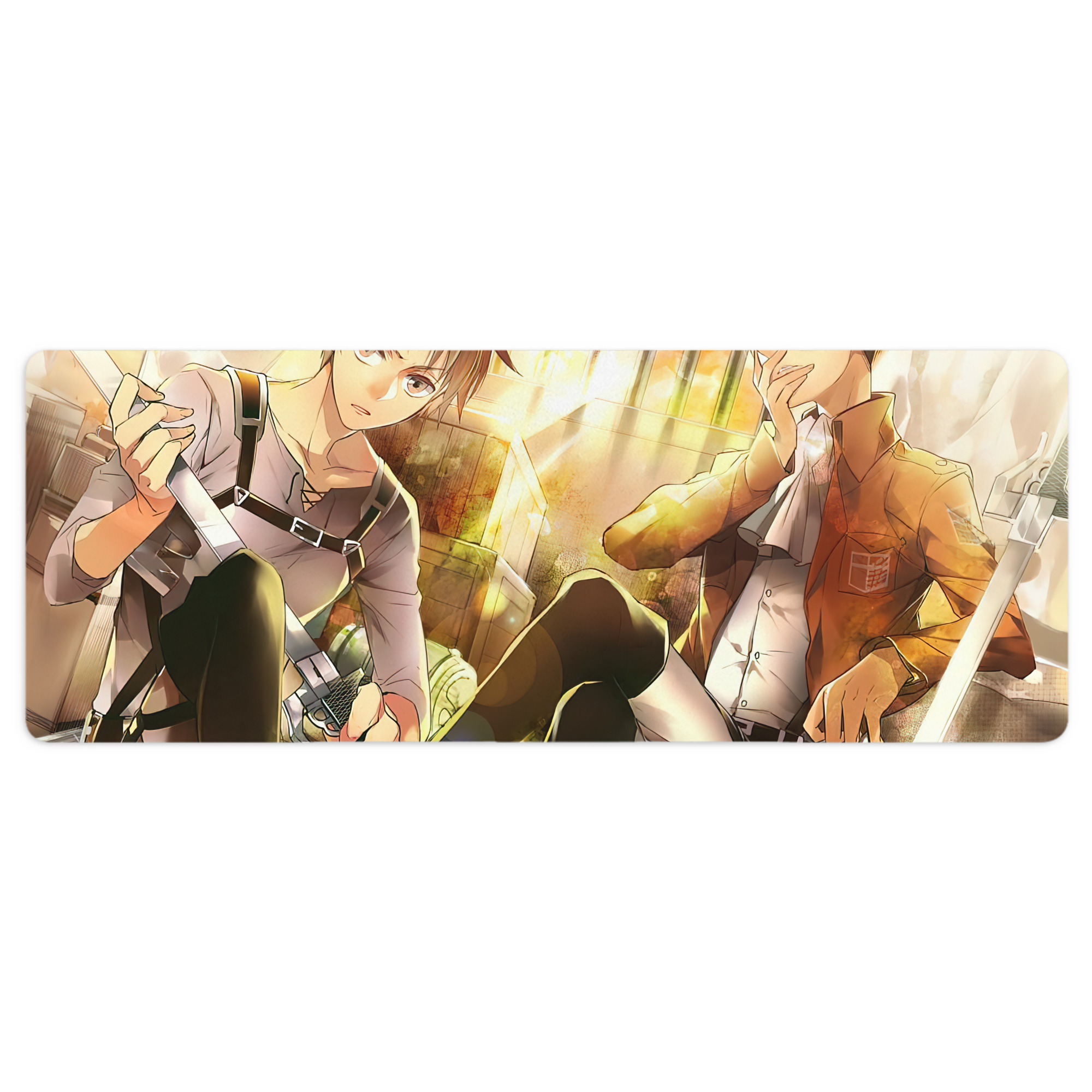 （画像用） 進撃の巨人 Attack on Titan ステッチ加工 大判デスクマット／滑り止めマウスパッド