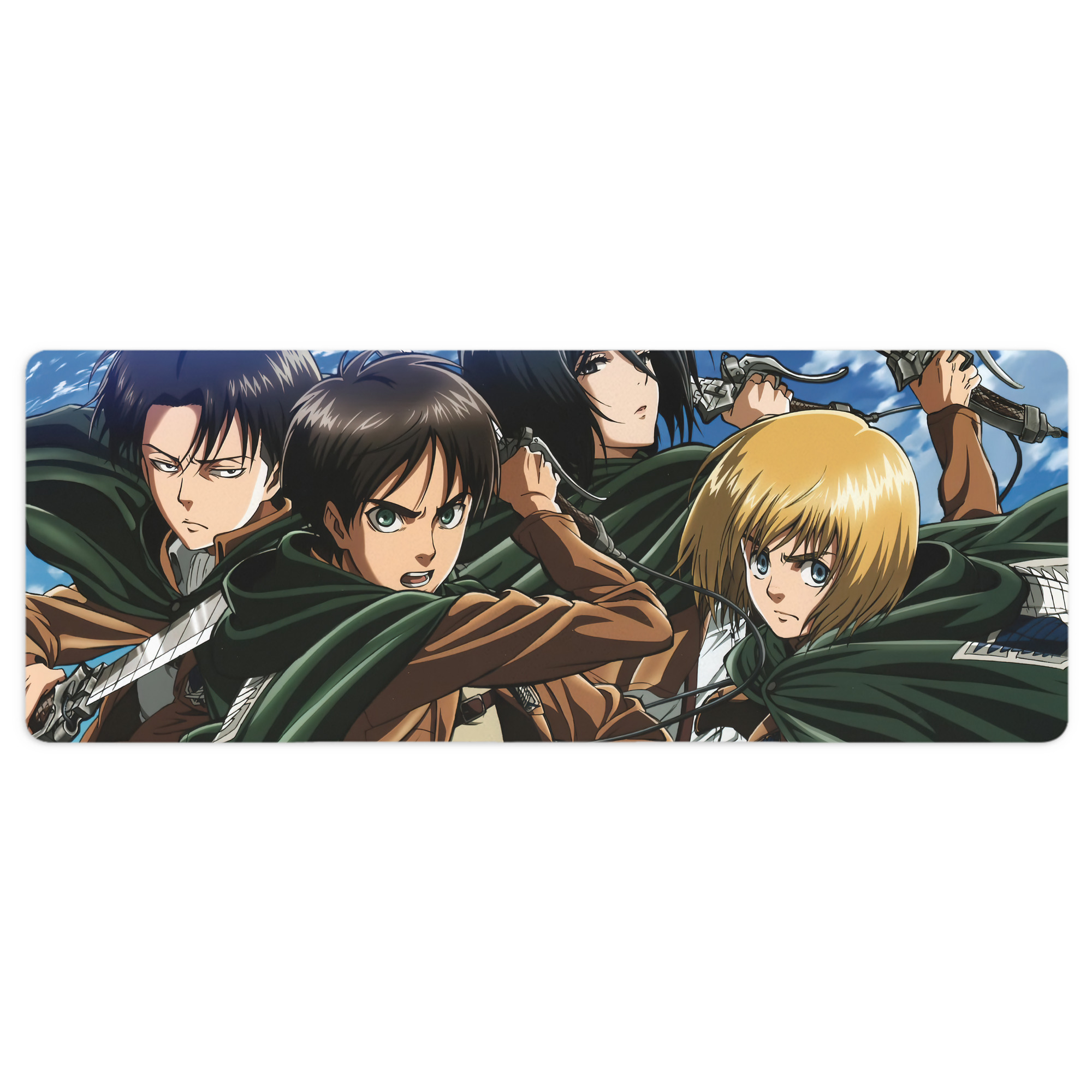 （画像用） 進撃の巨人 Attack on Titan ステッチ加工 大判デスクマット／滑り止めマウスパッド