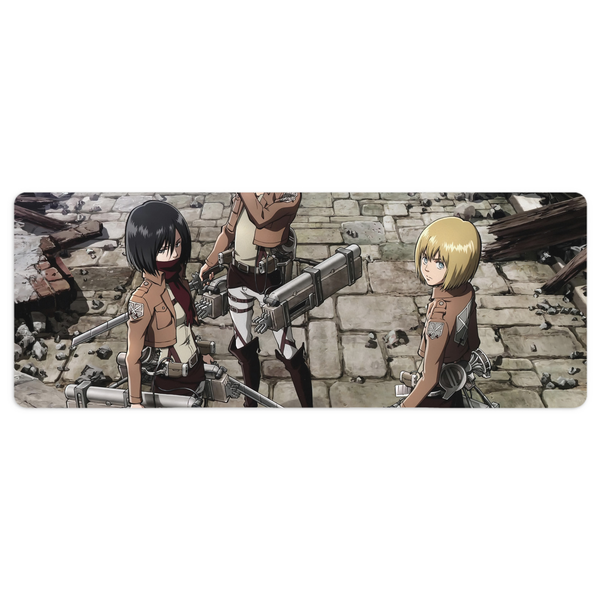 （画像用） 進撃の巨人 Attack on Titan ステッチ加工 大判デスクマット／滑り止めマウスパッド
