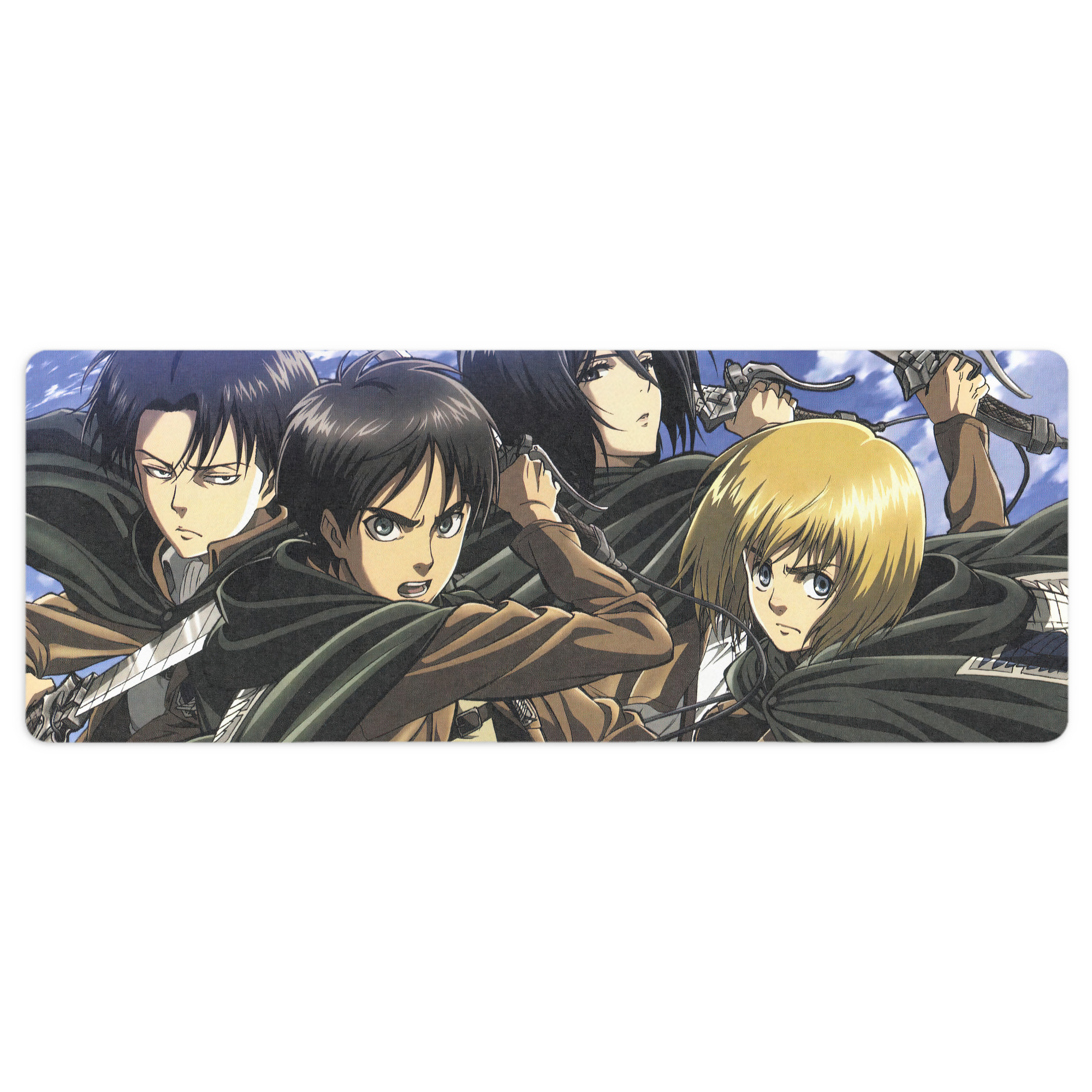 （画像用） 進撃の巨人 Attack on Titan ステッチ加工 大判デスクマット／滑り止めマウスパッド