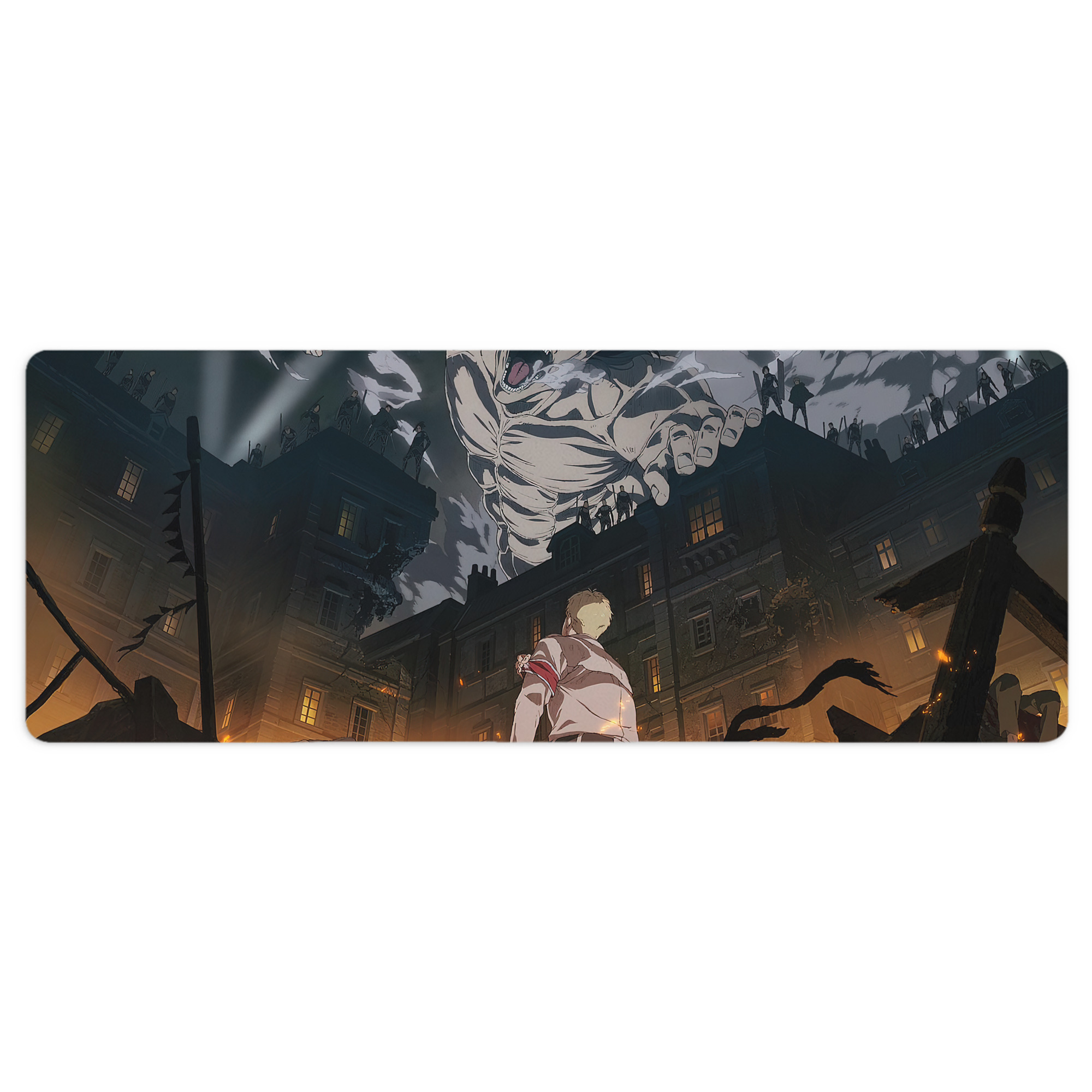 （画像用） 進撃の巨人 Attack on Titan ステッチ加工 大判デスクマット／滑り止めマウスパッド