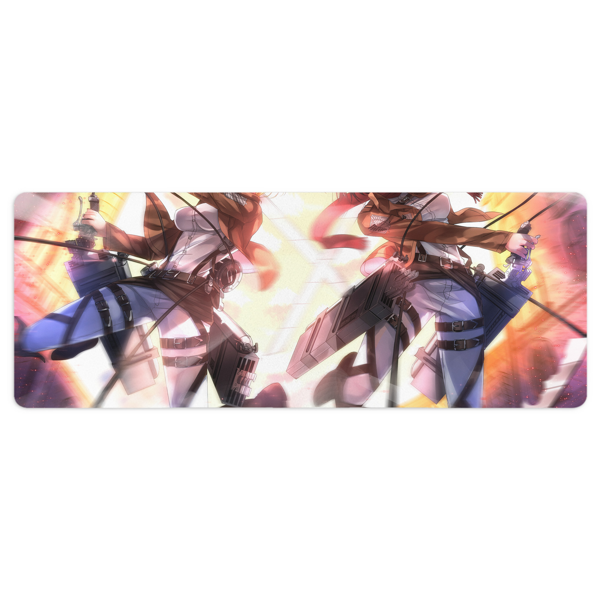 （画像用） 進撃の巨人 Attack on Titan ステッチ加工 大判デスクマット／滑り止めマウスパッド