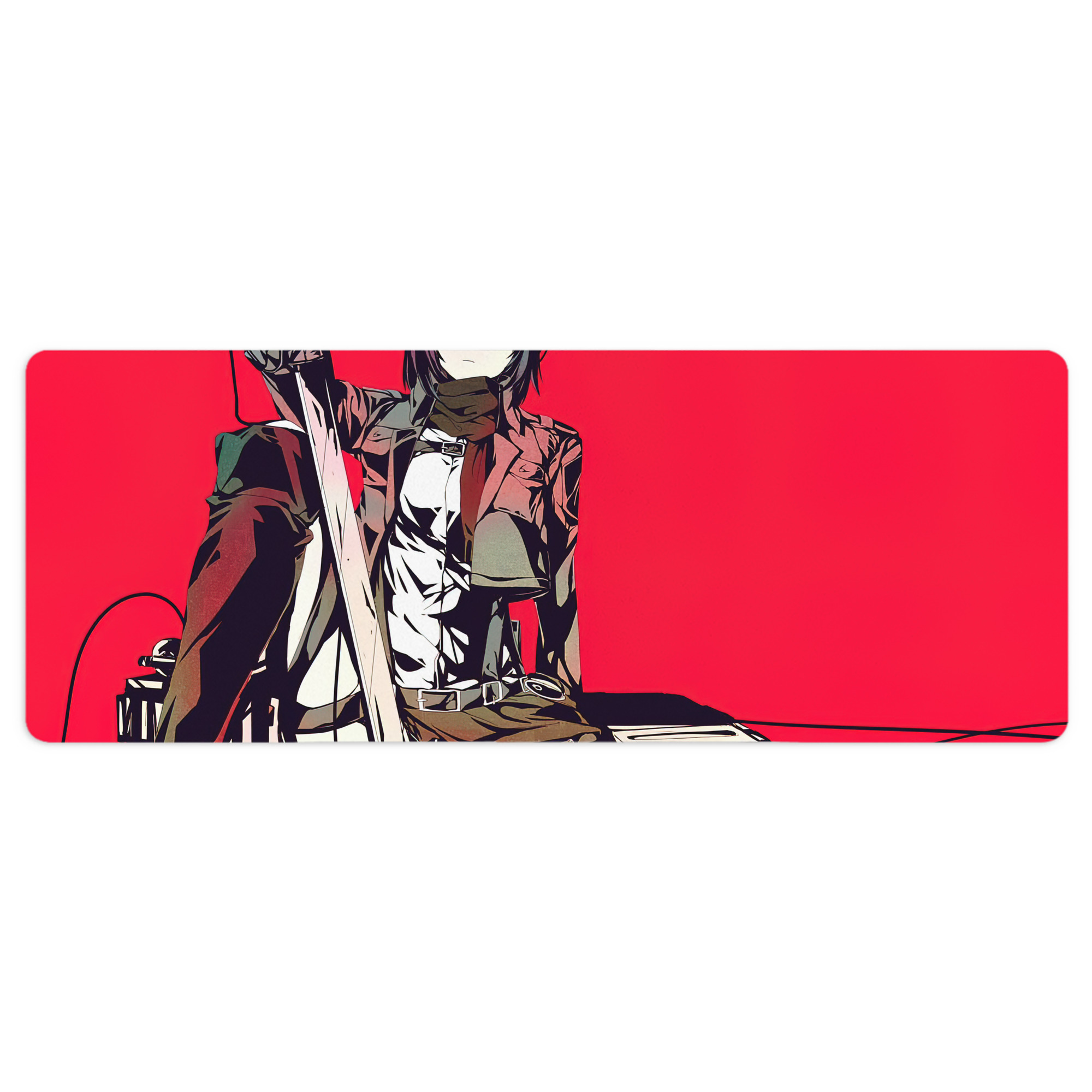 （画像用） 進撃の巨人 Attack on Titan ステッチ加工 大判デスクマット／滑り止めマウスパッド