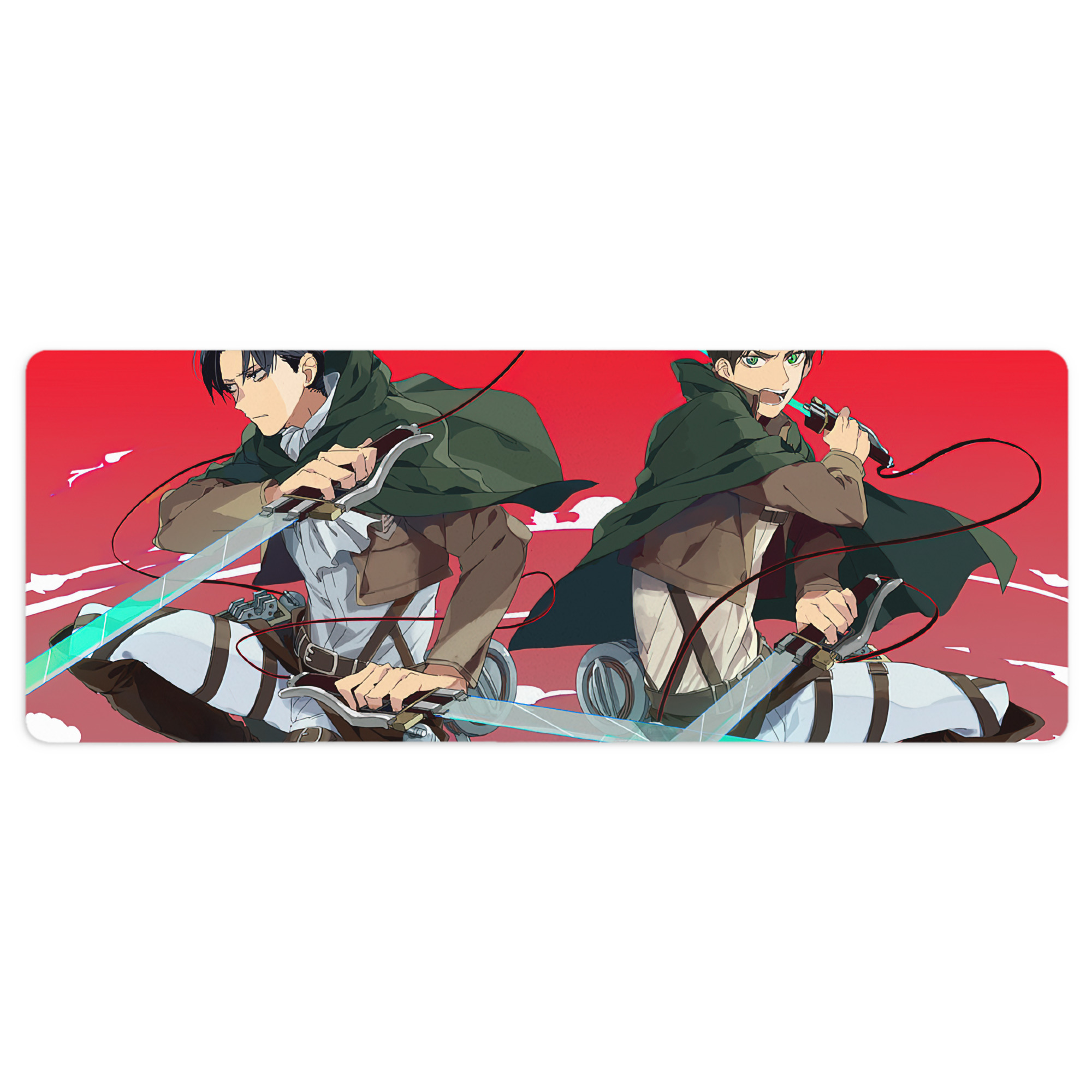 （画像用） 進撃の巨人 Attack on Titan ステッチ加工 大判デスクマット／滑り止めマウスパッド