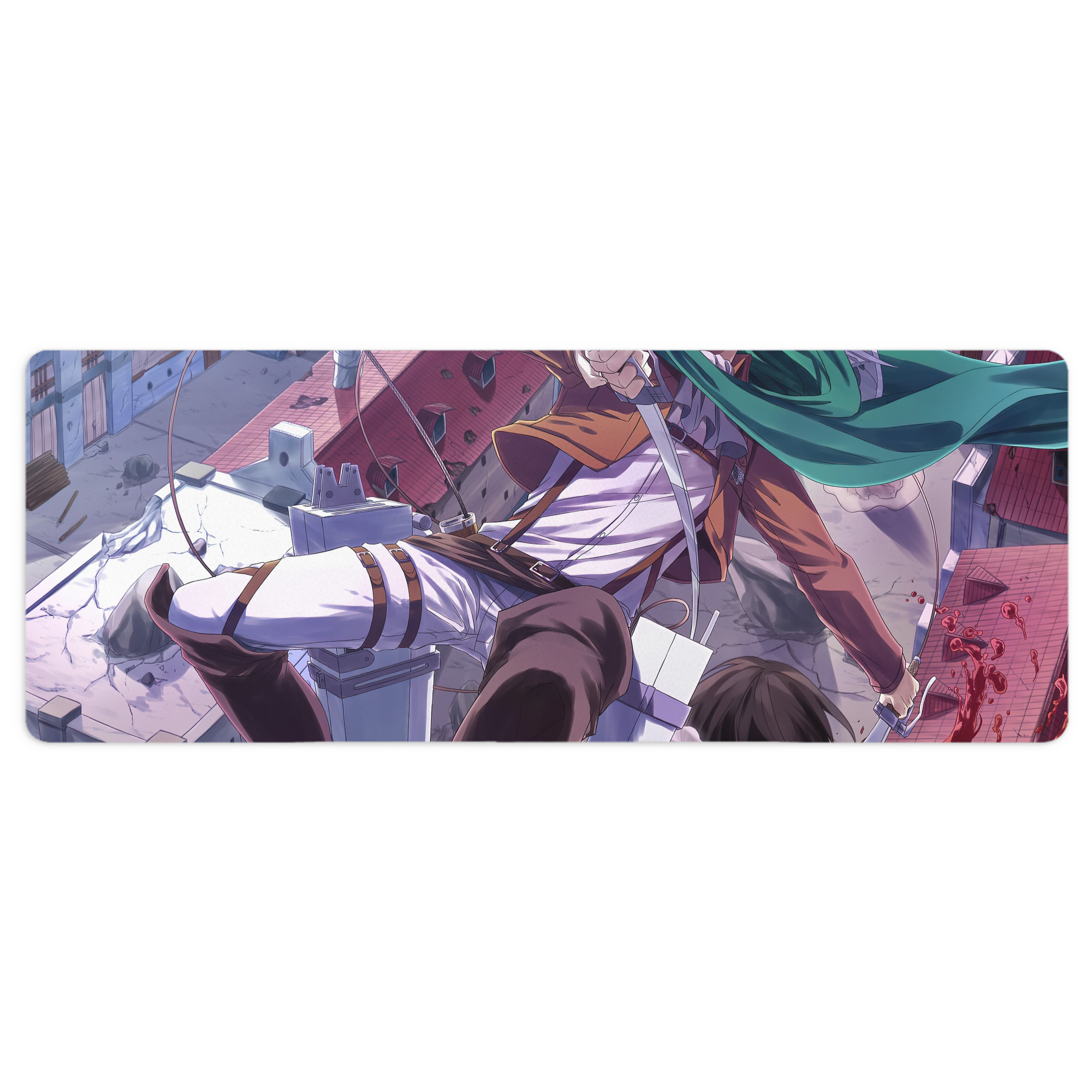 （画像用） 進撃の巨人 Attack on Titan ステッチ加工 大判デスクマット／滑り止めマウスパッド