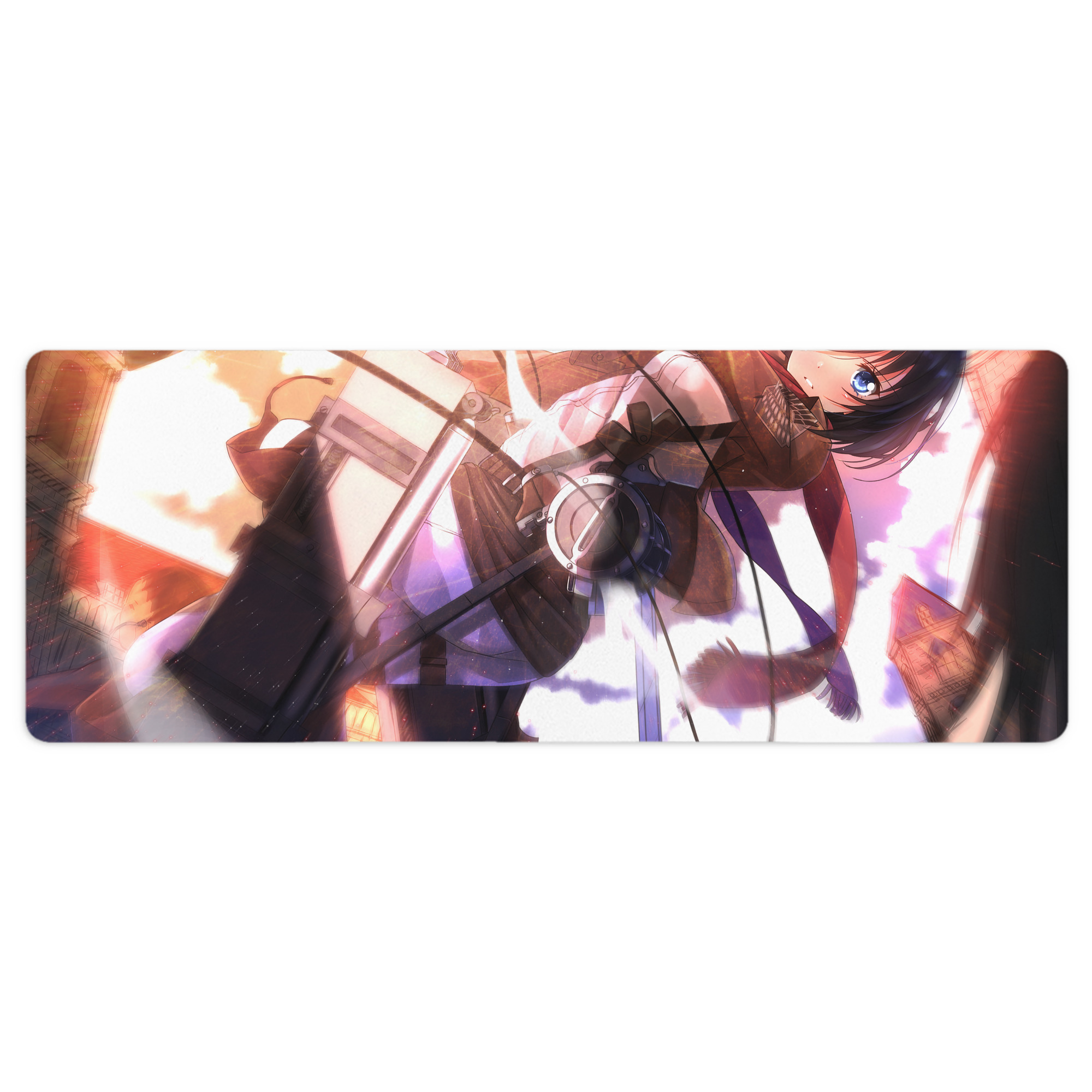 （画像用） 進撃の巨人 Attack on Titan ステッチ加工 大判デスクマット／滑り止めマウスパッド
