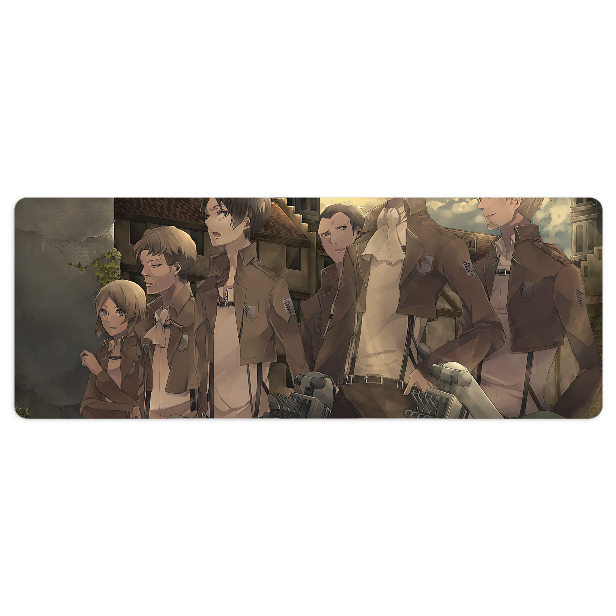 （画像用） 進撃の巨人 Attack on Titan ステッチ加工 大判デスクマット／滑り止めマウスパッド
