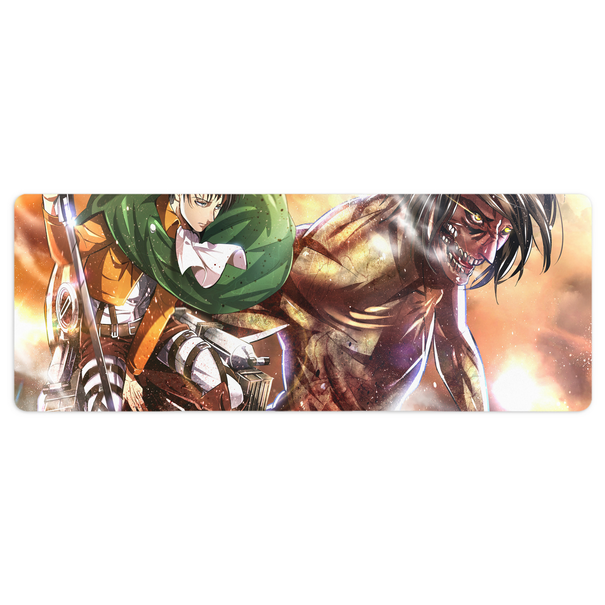 （画像用） 進撃の巨人 Attack on Titan ステッチ加工 大判デスクマット／滑り止めマウスパッド