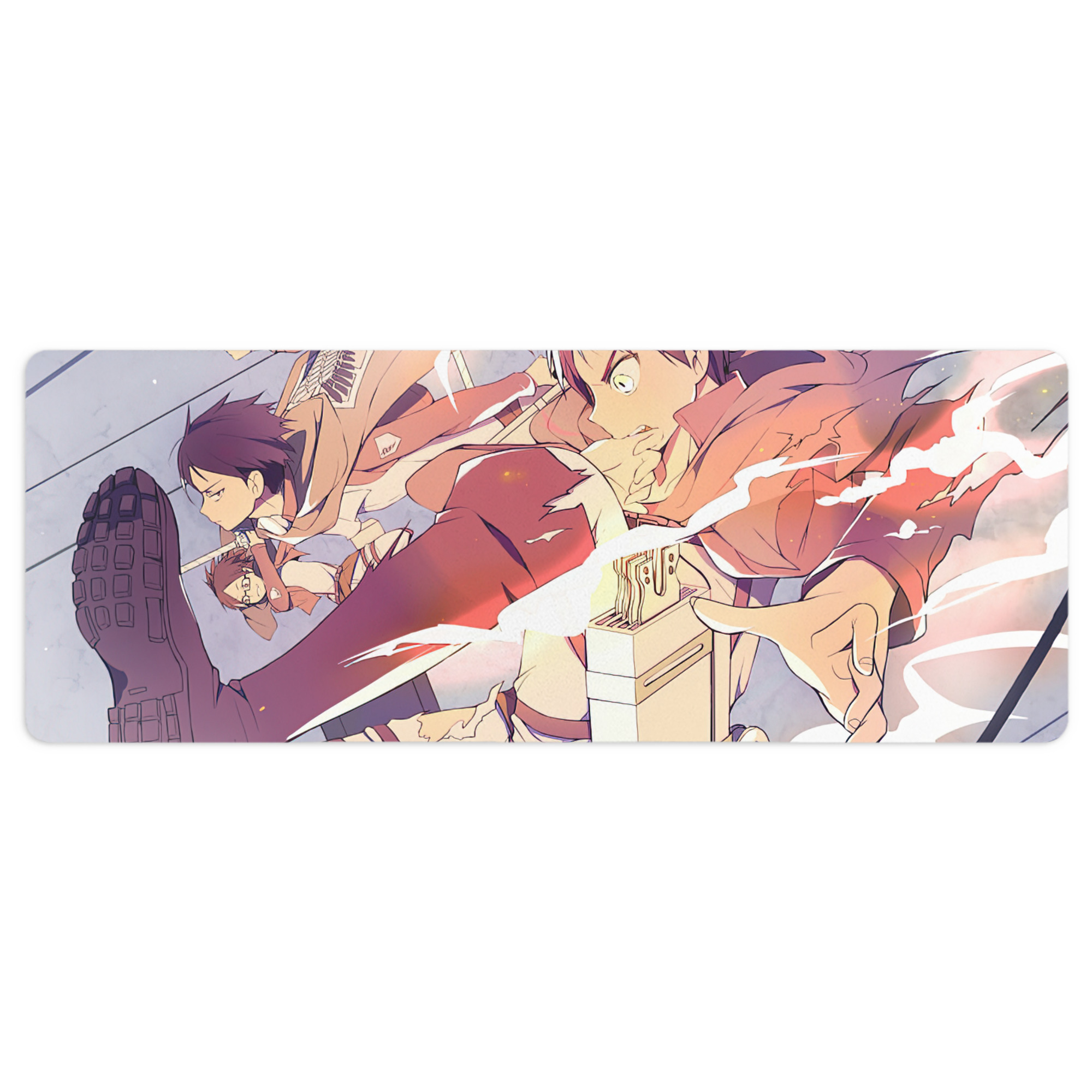 （画像用） 進撃の巨人 Attack on Titan ステッチ加工 大判デスクマット／滑り止めマウスパッド