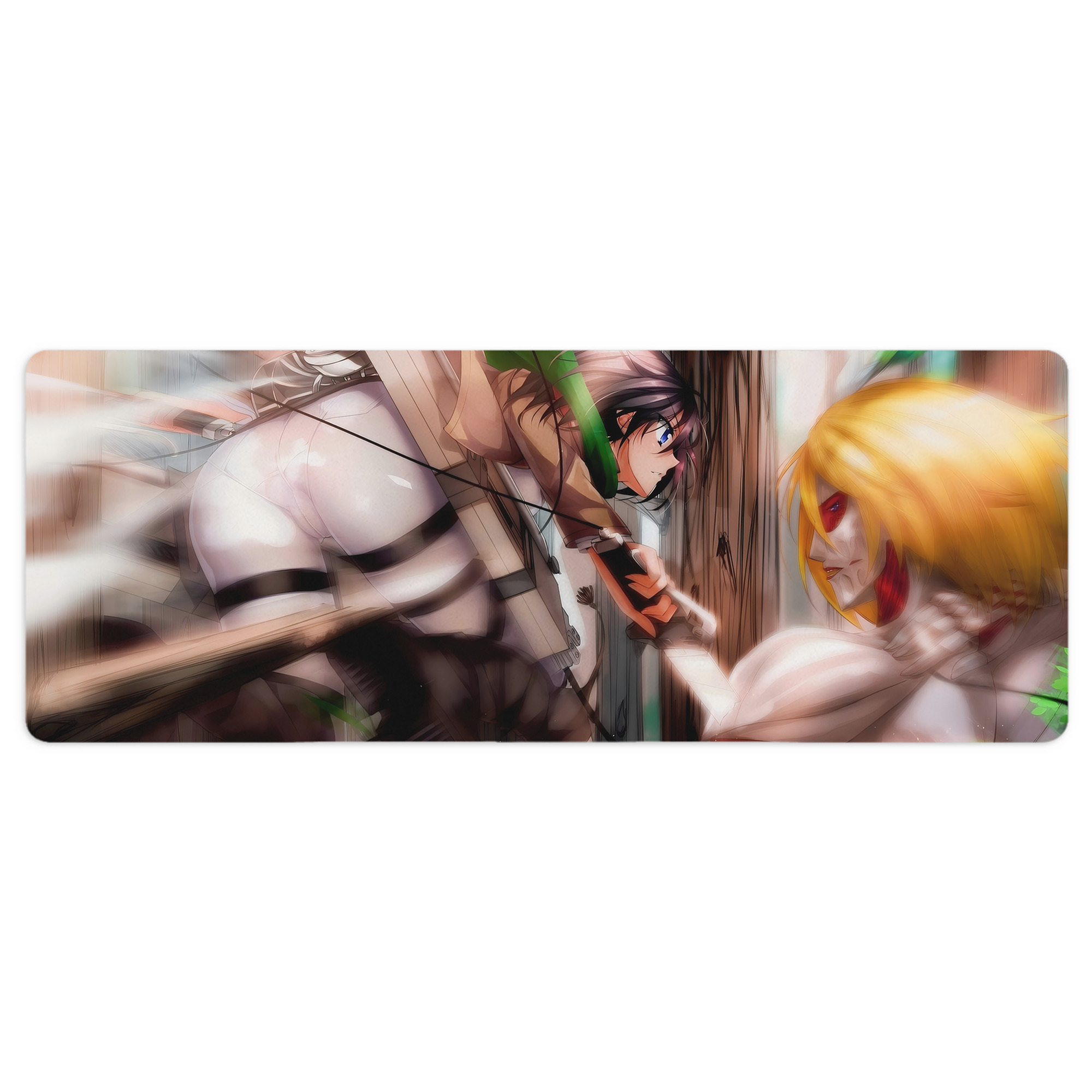 （画像用） 進撃の巨人 Attack on Titan ステッチ加工 大判デスクマット／滑り止めマウスパッド