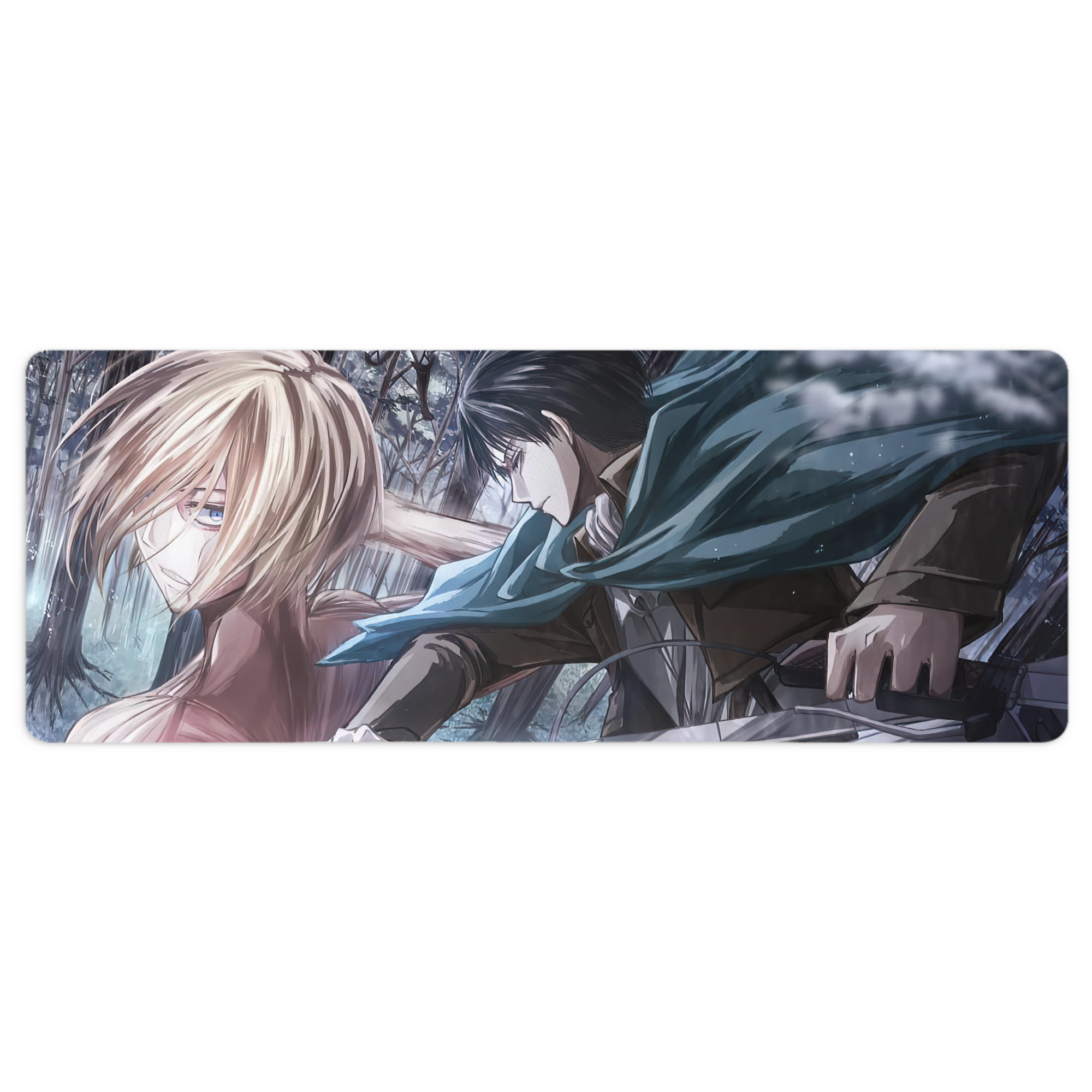 （画像用） 進撃の巨人 Attack on Titan ステッチ加工 大判デスクマット／滑り止めマウスパッド