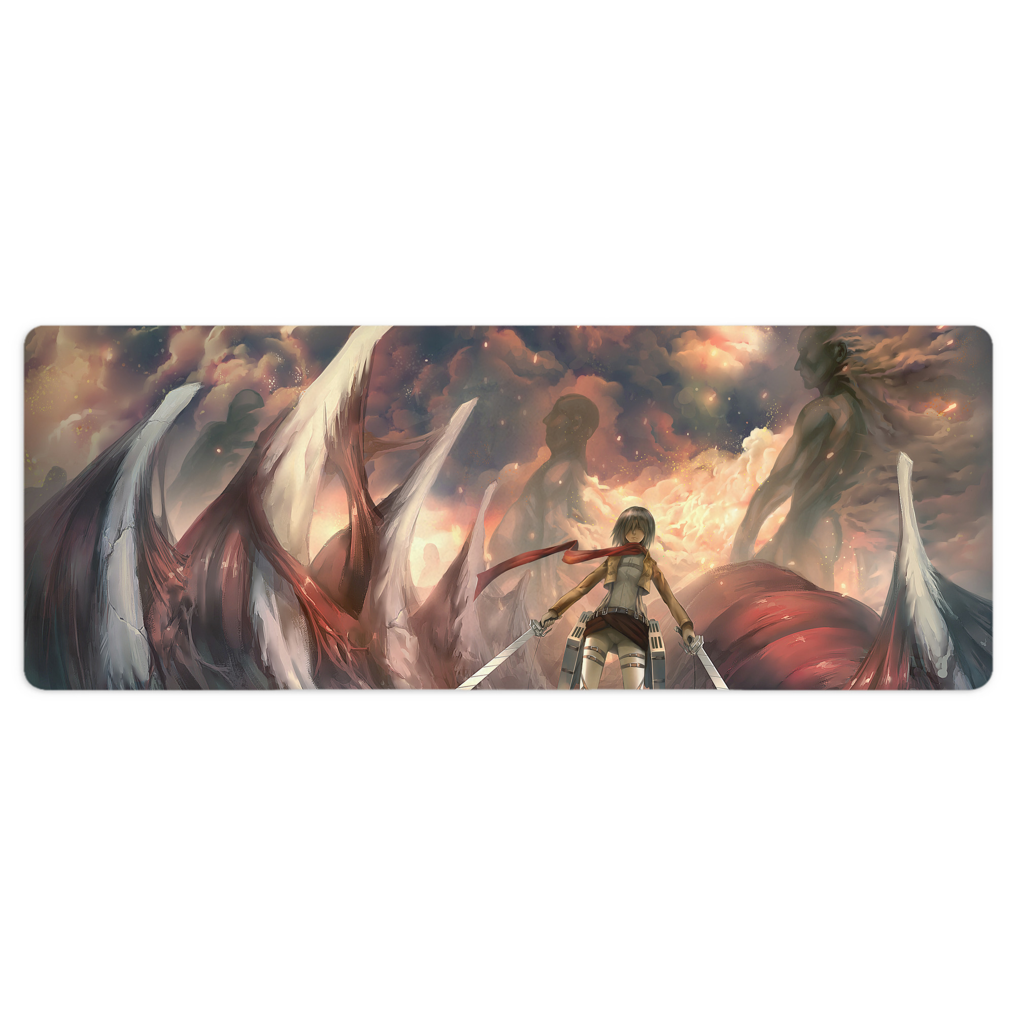 （画像用） 進撃の巨人 Attack on Titan ステッチ加工 大判デスクマット／滑り止めマウスパッド