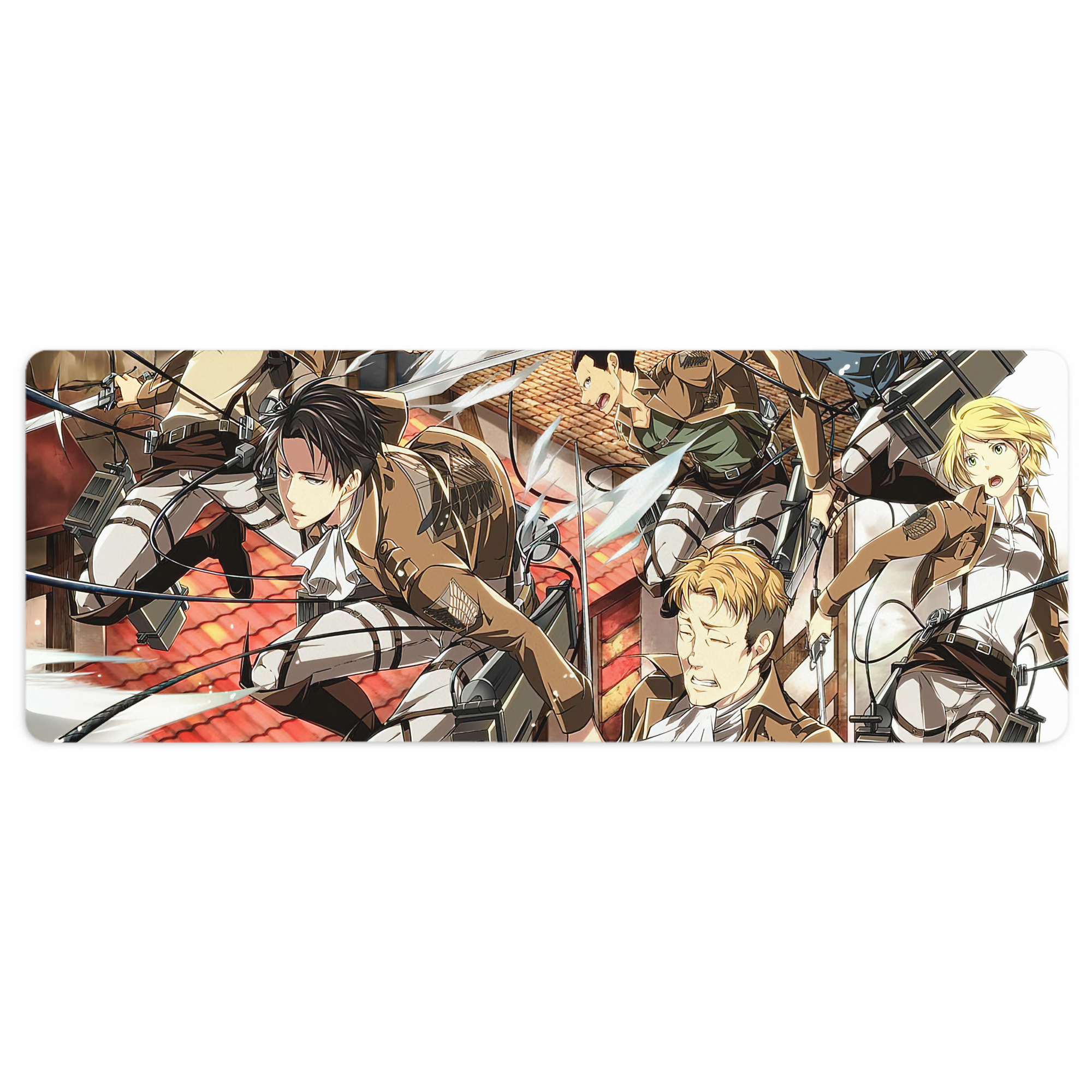 （画像用） 進撃の巨人 Attack on Titan ステッチ加工 大判デスクマット／滑り止めマウスパッド