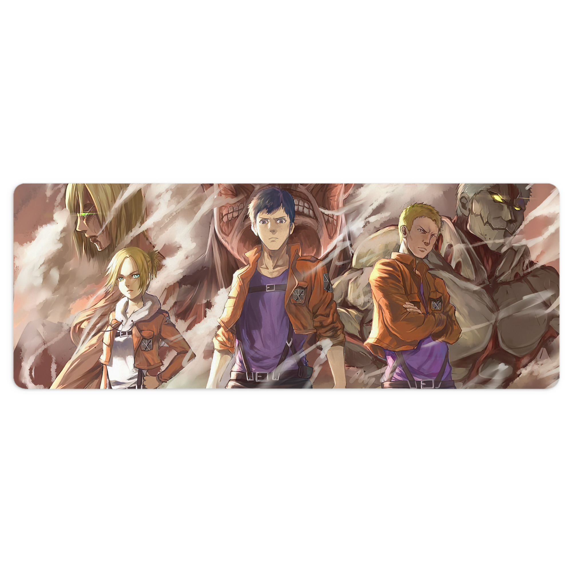 （画像用） 進撃の巨人 Attack on Titan ステッチ加工 大判デスクマット／滑り止めマウスパッド