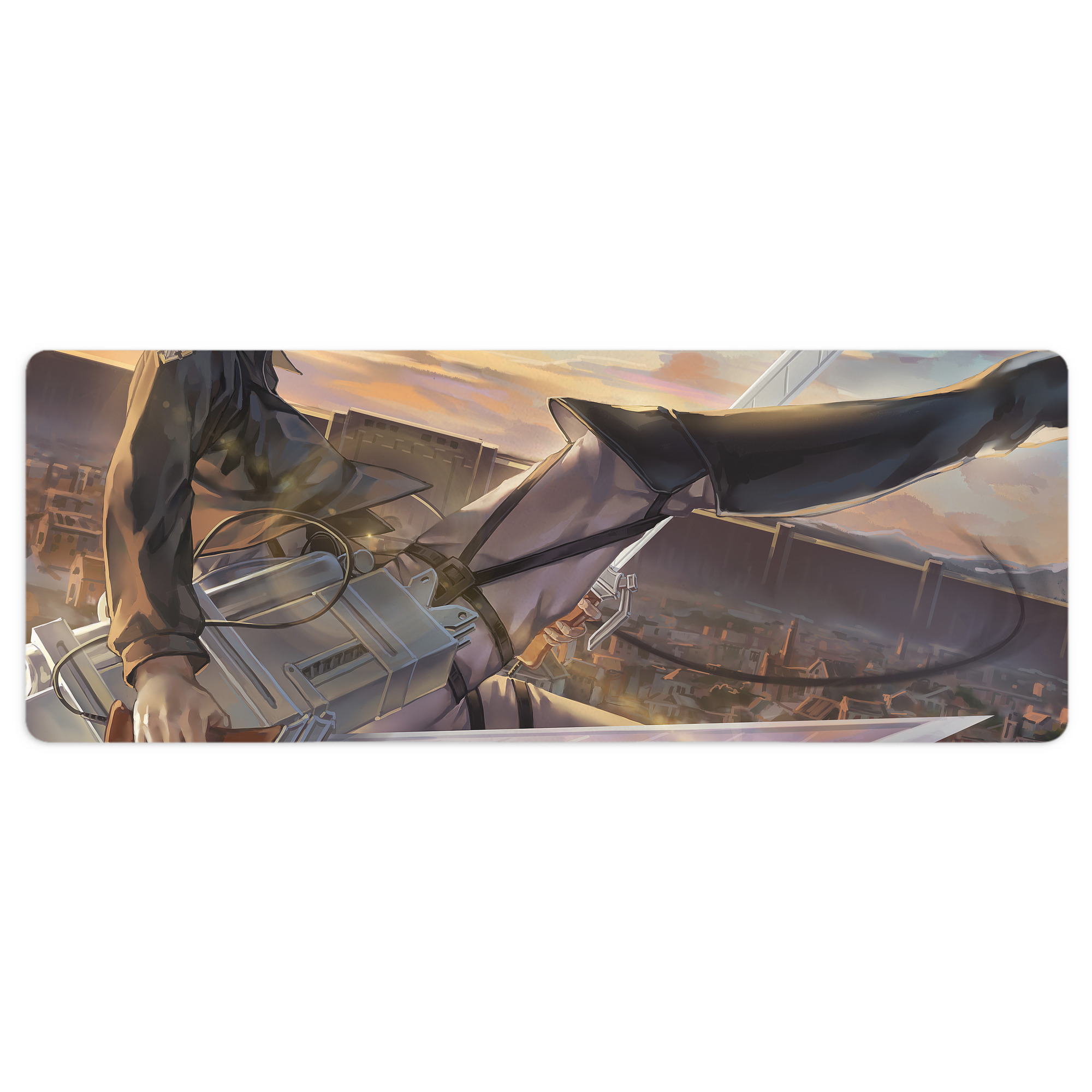 （画像用） 進撃の巨人 Attack on Titan ステッチ加工 大判デスクマット／滑り止めマウスパッド