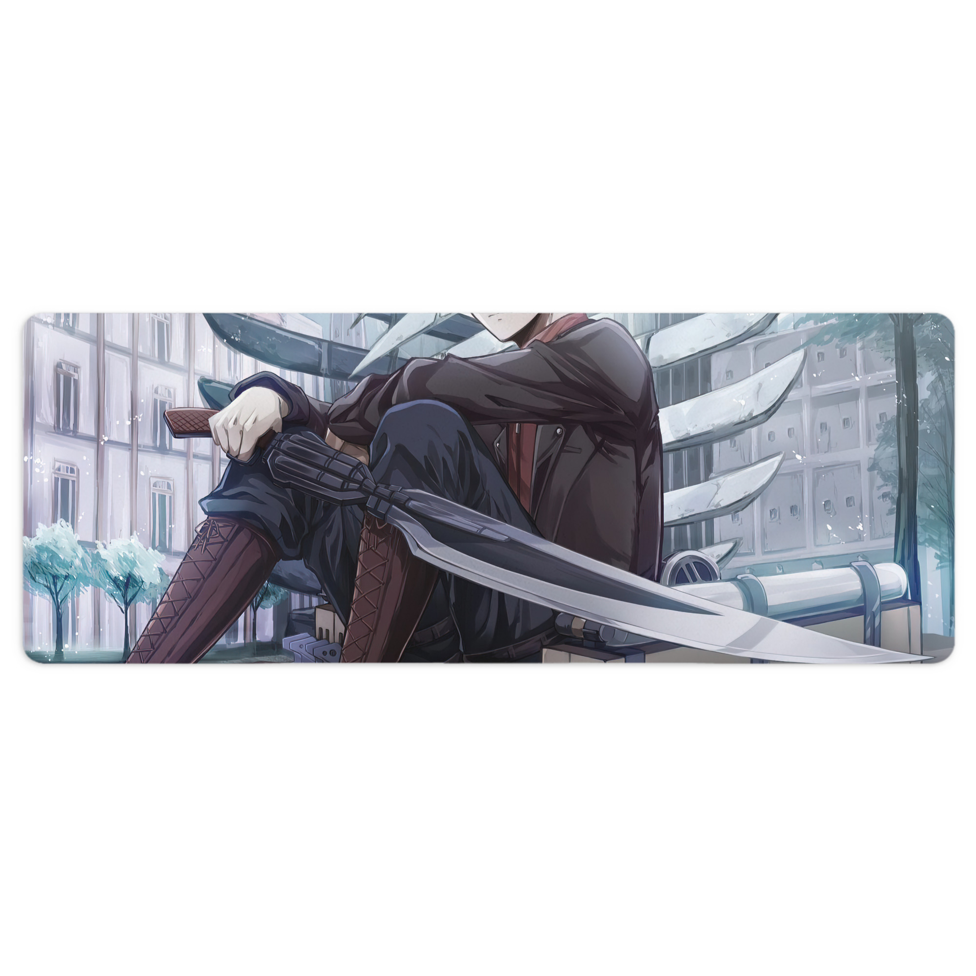 （画像用） 進撃の巨人 Attack on Titan ステッチ加工 大判デスクマット／滑り止めマウスパッド