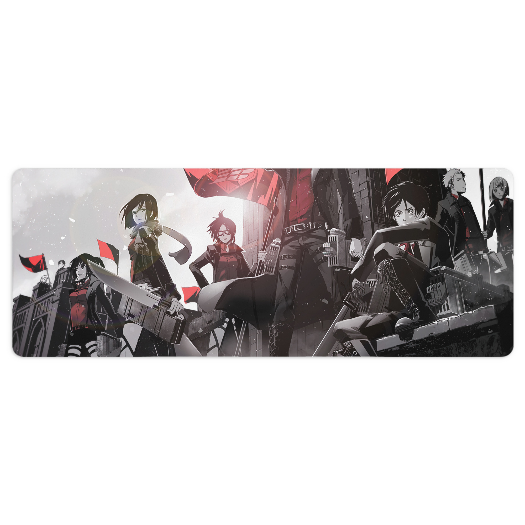 （画像用） 進撃の巨人 Attack on Titan ステッチ加工 大判デスクマット／滑り止めマウスパッド