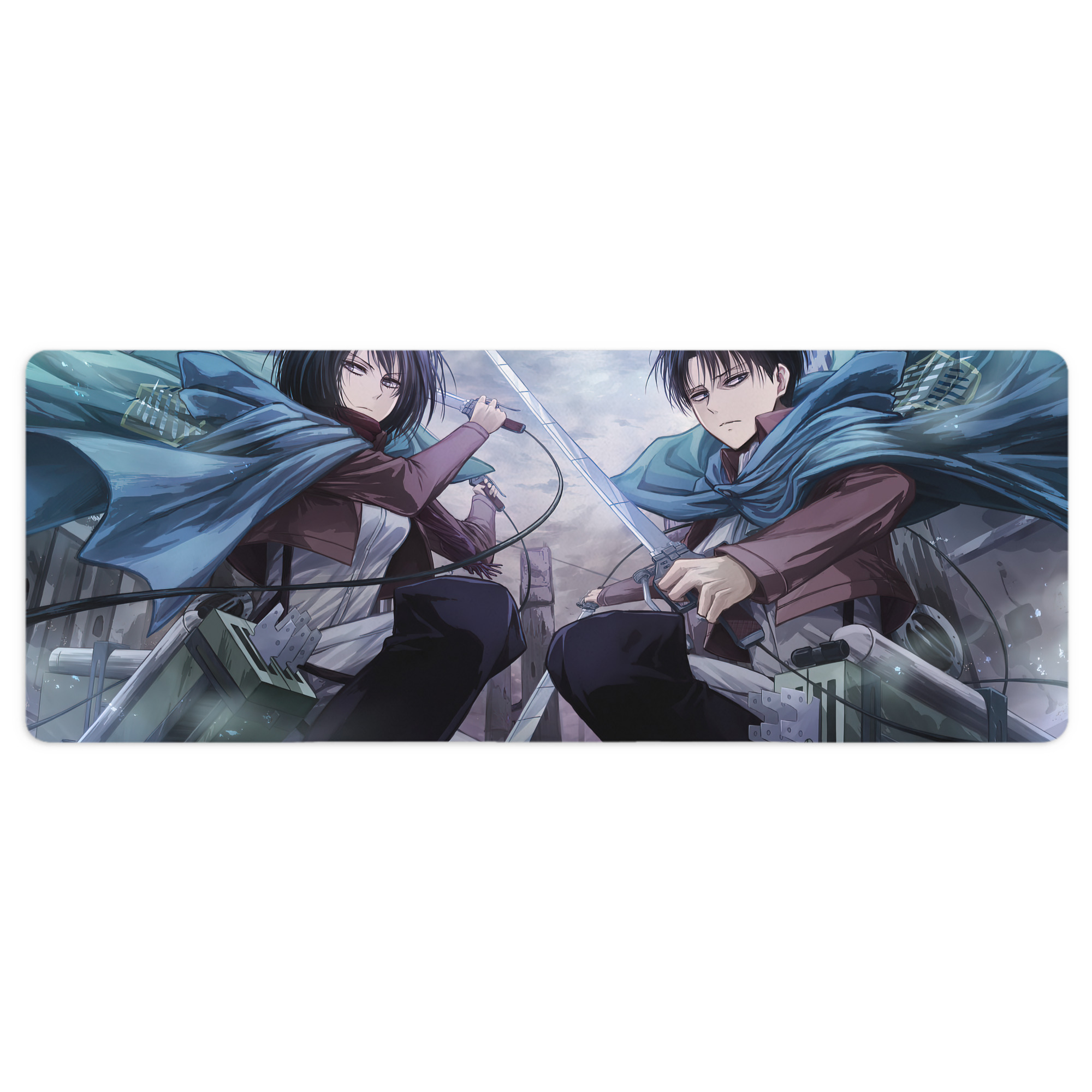 （画像用） 進撃の巨人 Attack on Titan ステッチ加工 大判デスクマット／滑り止めマウスパッド