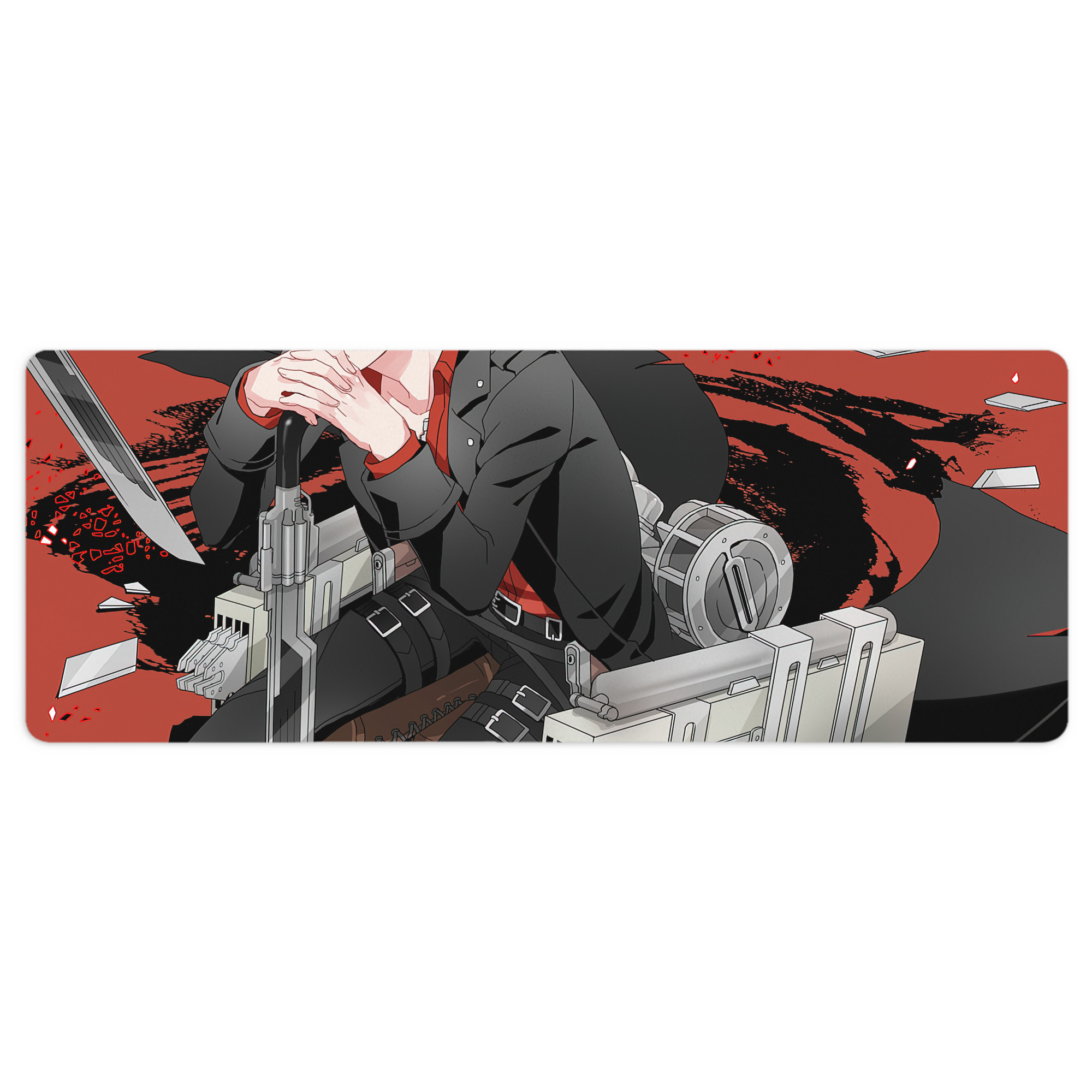 （画像用） 進撃の巨人 Attack on Titan ステッチ加工 大判デスクマット／滑り止めマウスパッド